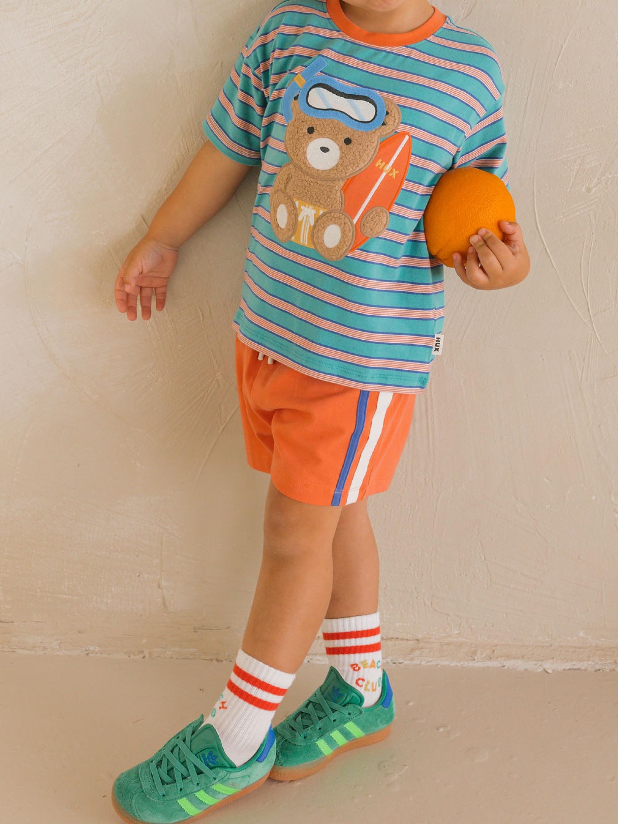 Snorkel Sitting Hux Stripe Drop Shoulder Tee T-SHIRT Huxbaby Shopify