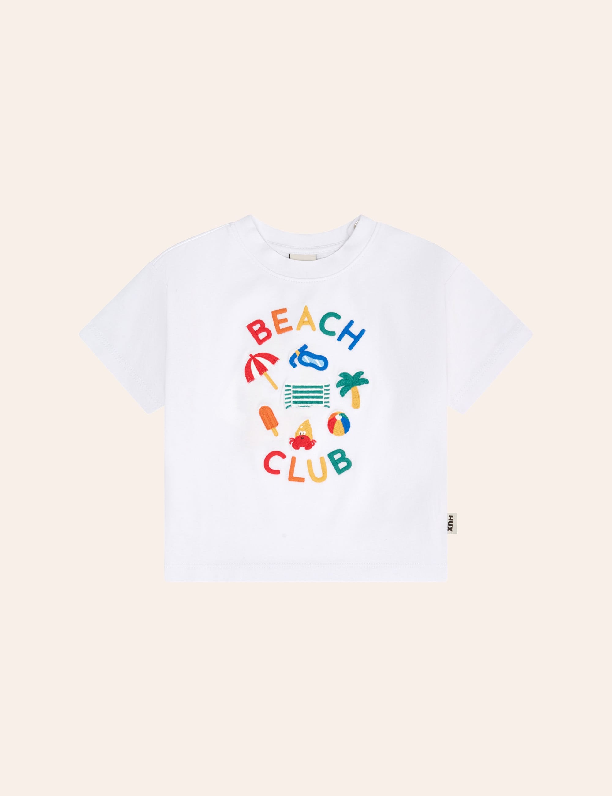 Beach Club Emb Drop Shoulder Tee T-SHIRT Huxbaby Shopify