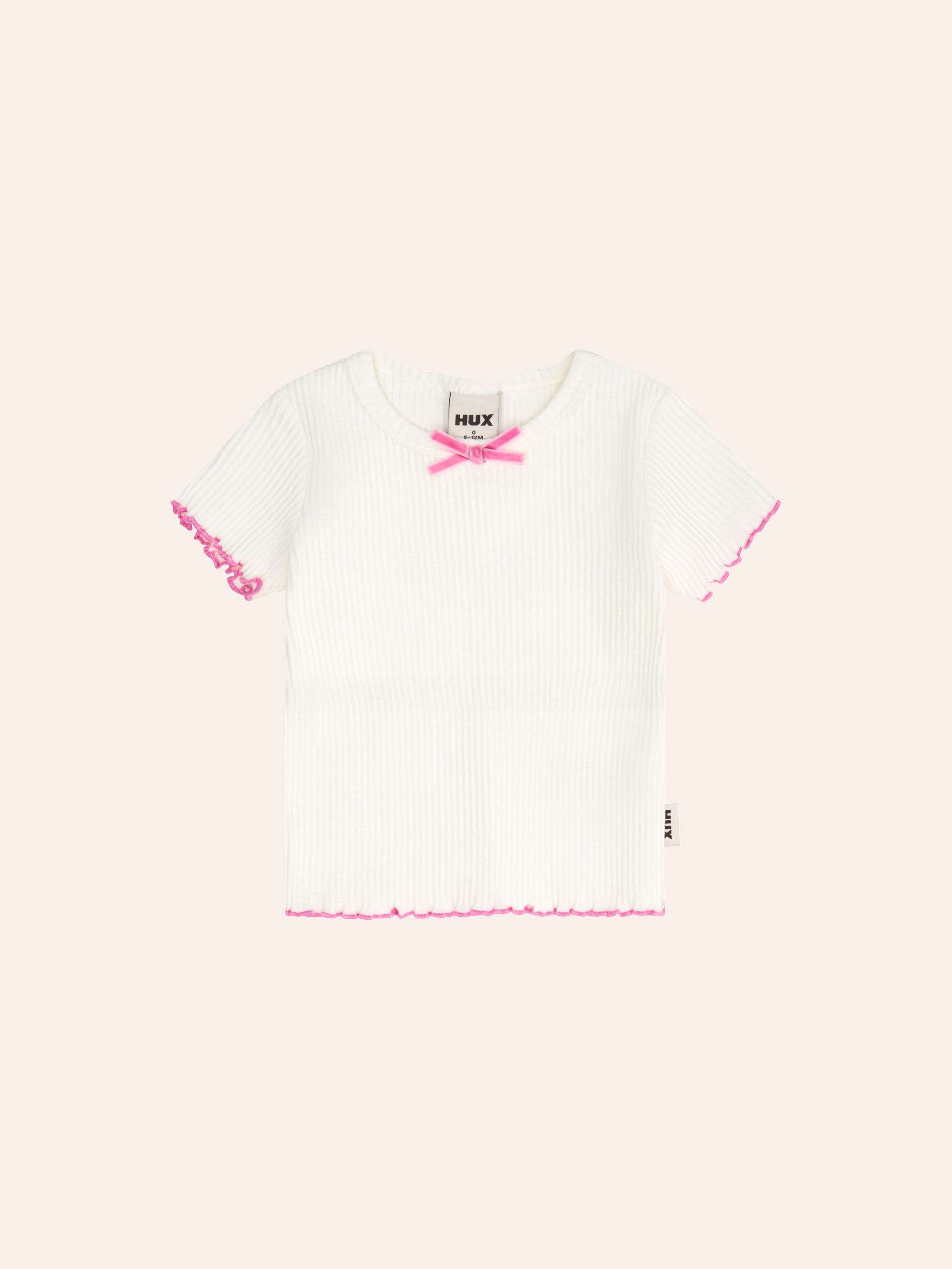 Tipped Almond Milk Rib Tee TOP SL Huxbaby Shopify