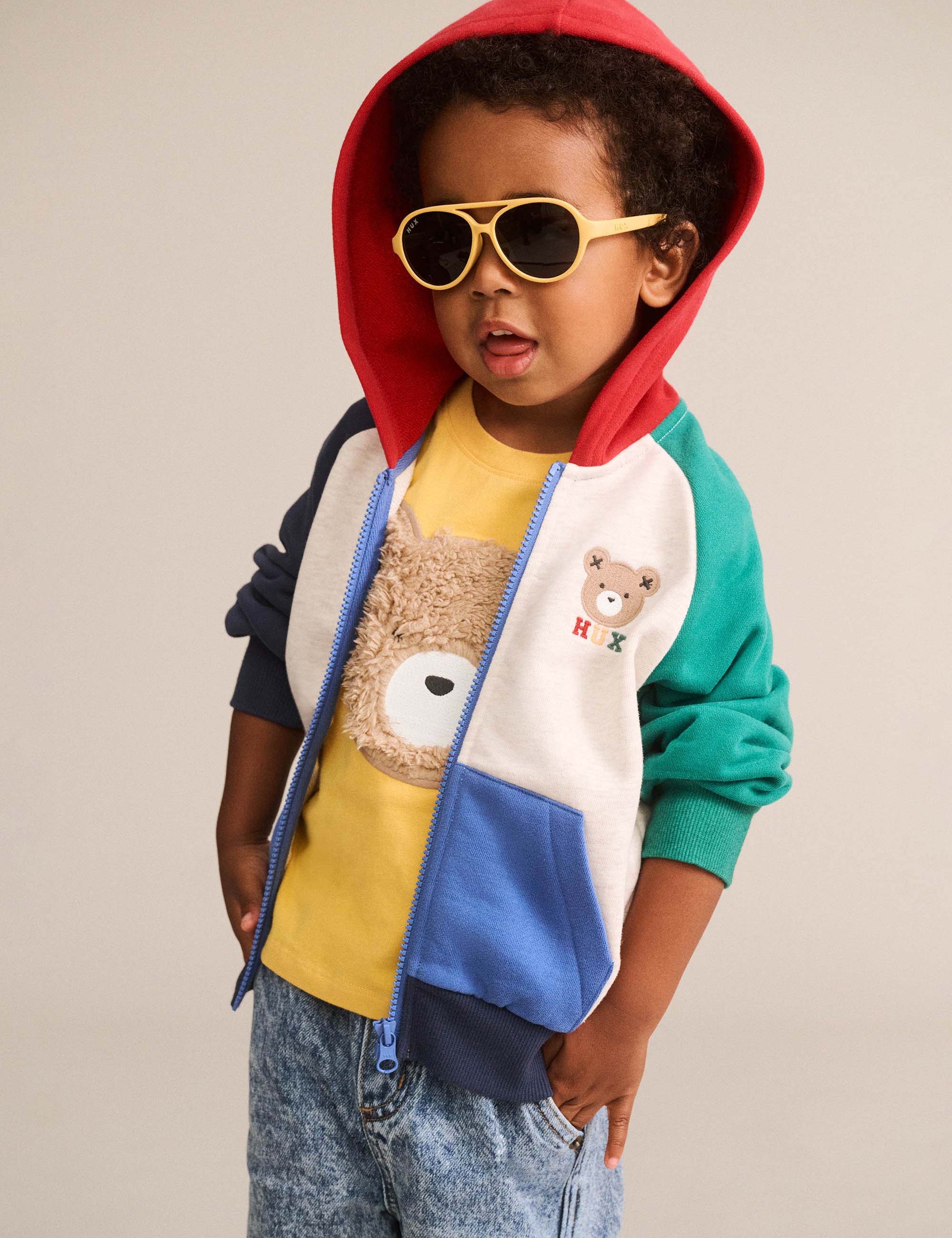 Colour Block Raglan Hoodie SWEATSHIRT Huxbaby Shopify