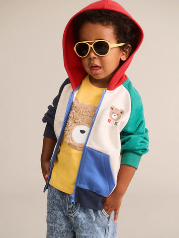 Colour Block Raglan Hoodie SWEATSHIRT Huxbaby Shopify