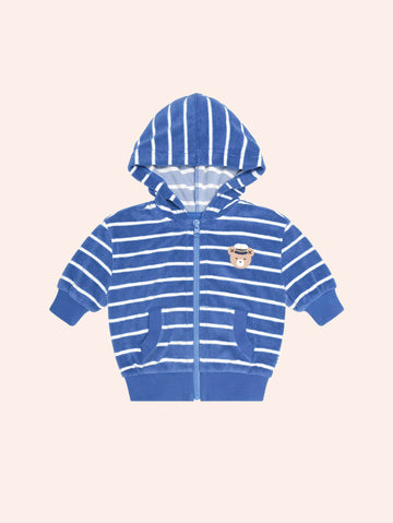 Nautical Hux Towelling Zip Hoodie SWEATSHIRT Huxbaby Shopify