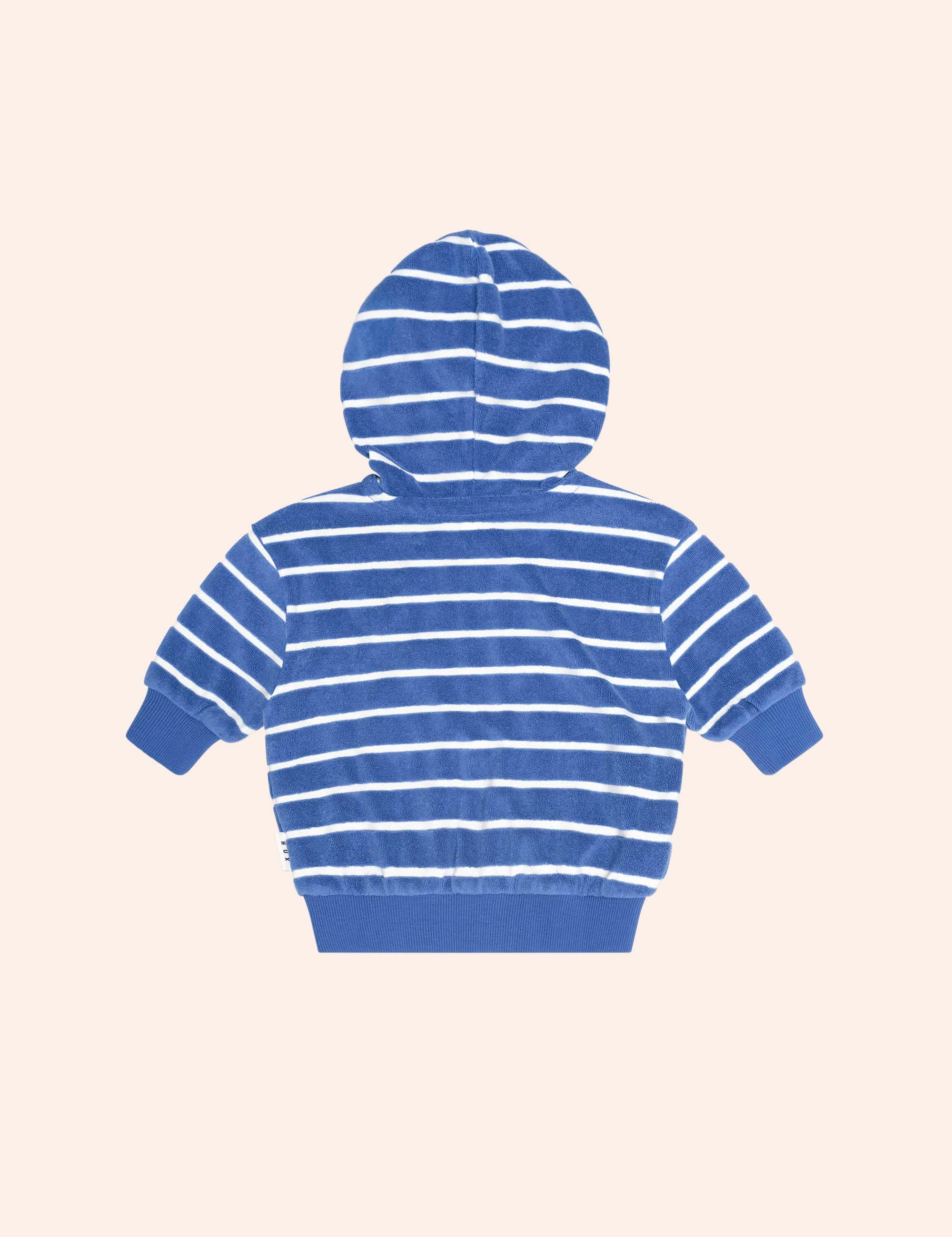 Nautical Hux Towelling Zip Hoodie SWEATSHIRT Huxbaby Shopify