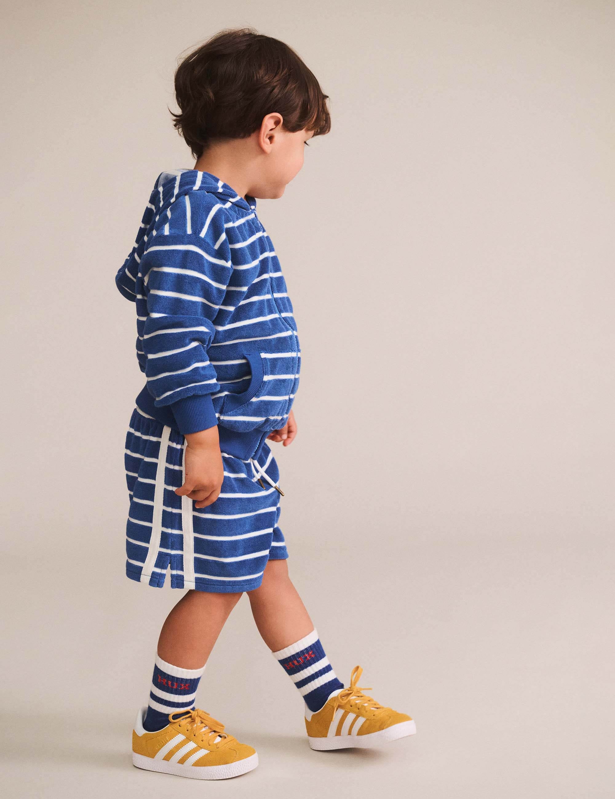 Nautical Hux Towelling Zip Hoodie SWEATSHIRT Huxbaby Shopify