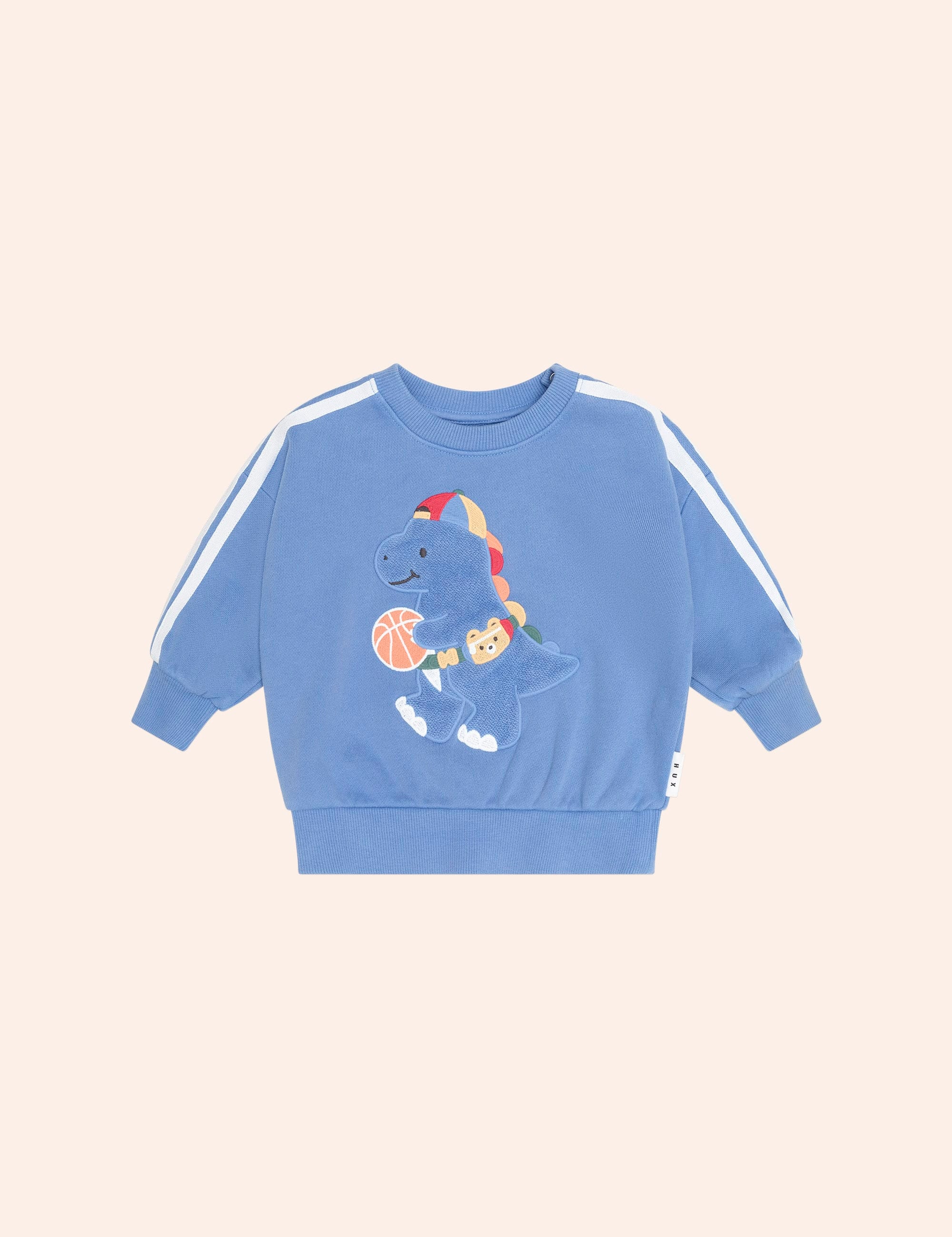 Baller Dino Sporty Stripe Sweatshirt SWEATSHIRT Huxbaby Shopify