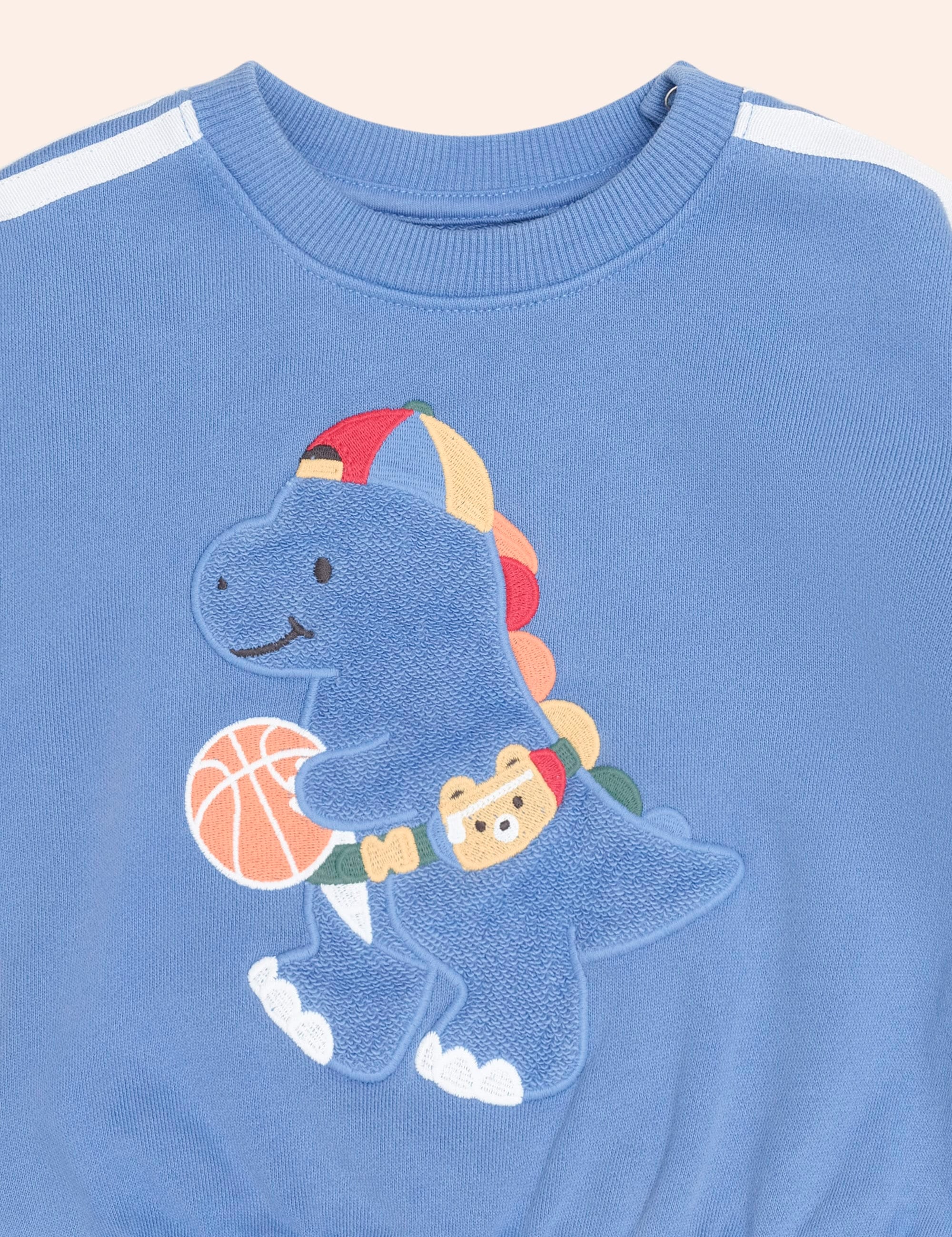 Baller Dino Sporty Stripe Sweatshirt SWEATSHIRT Huxbaby Shopify