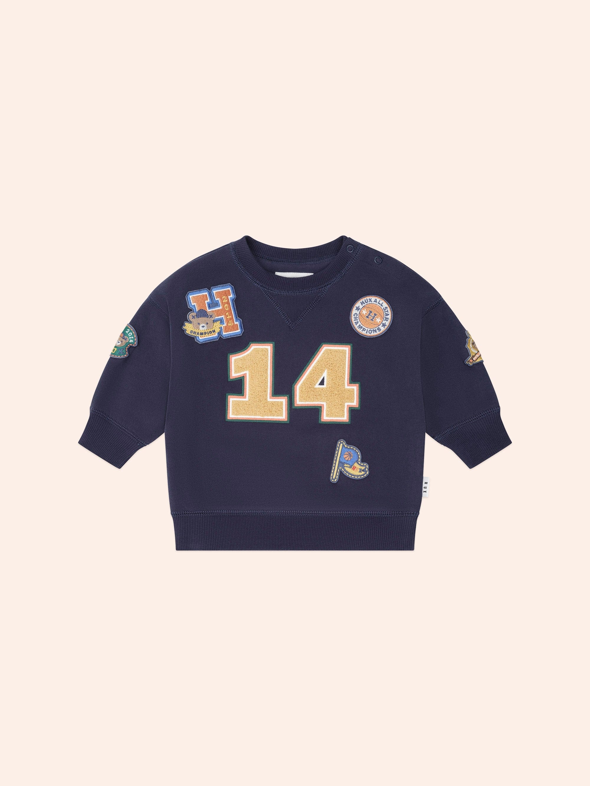 Collegiate Patches Sweatshirt SWEATSHIRT Huxbaby