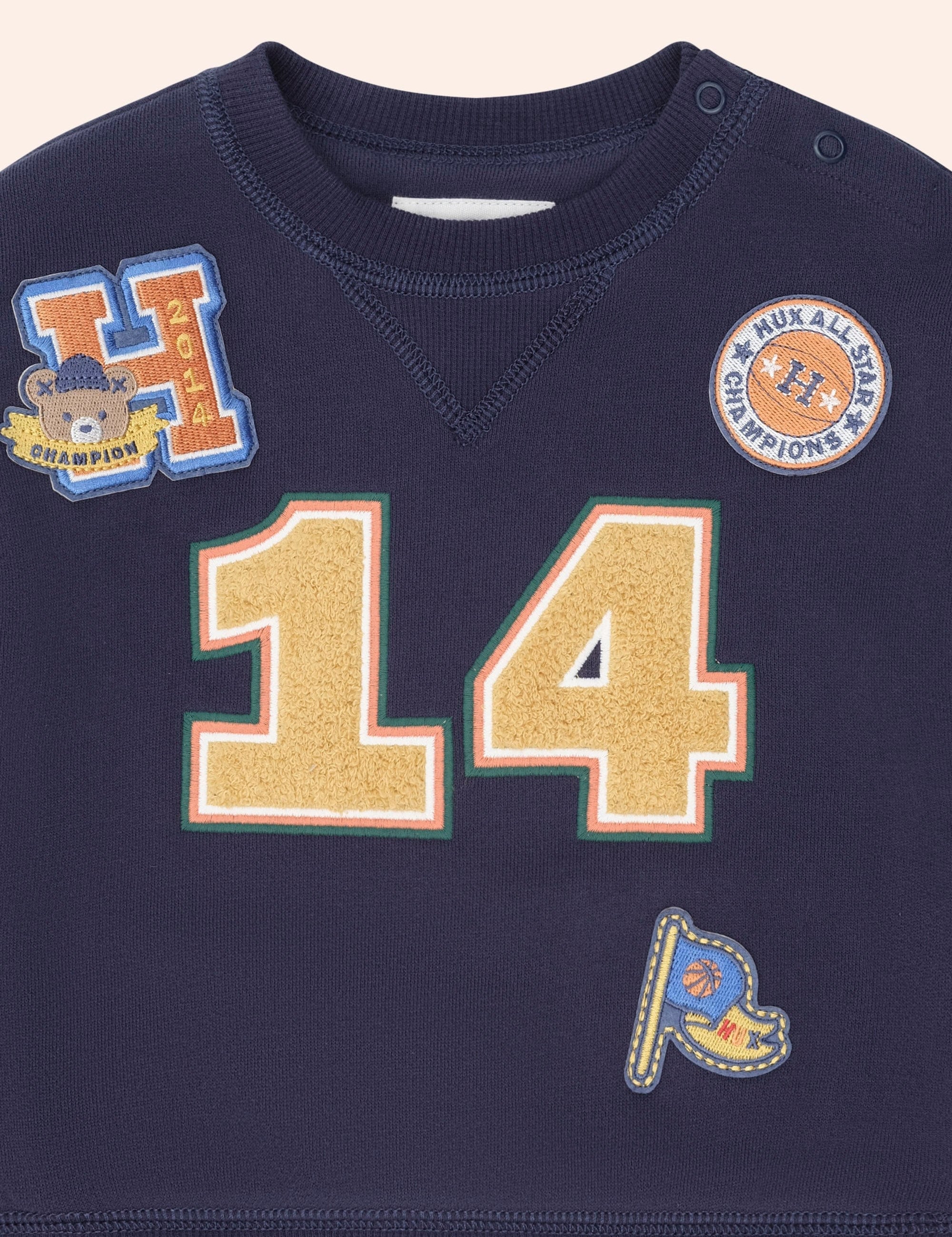 Collegiate Patches Sweatshirt SWEATSHIRT Huxbaby