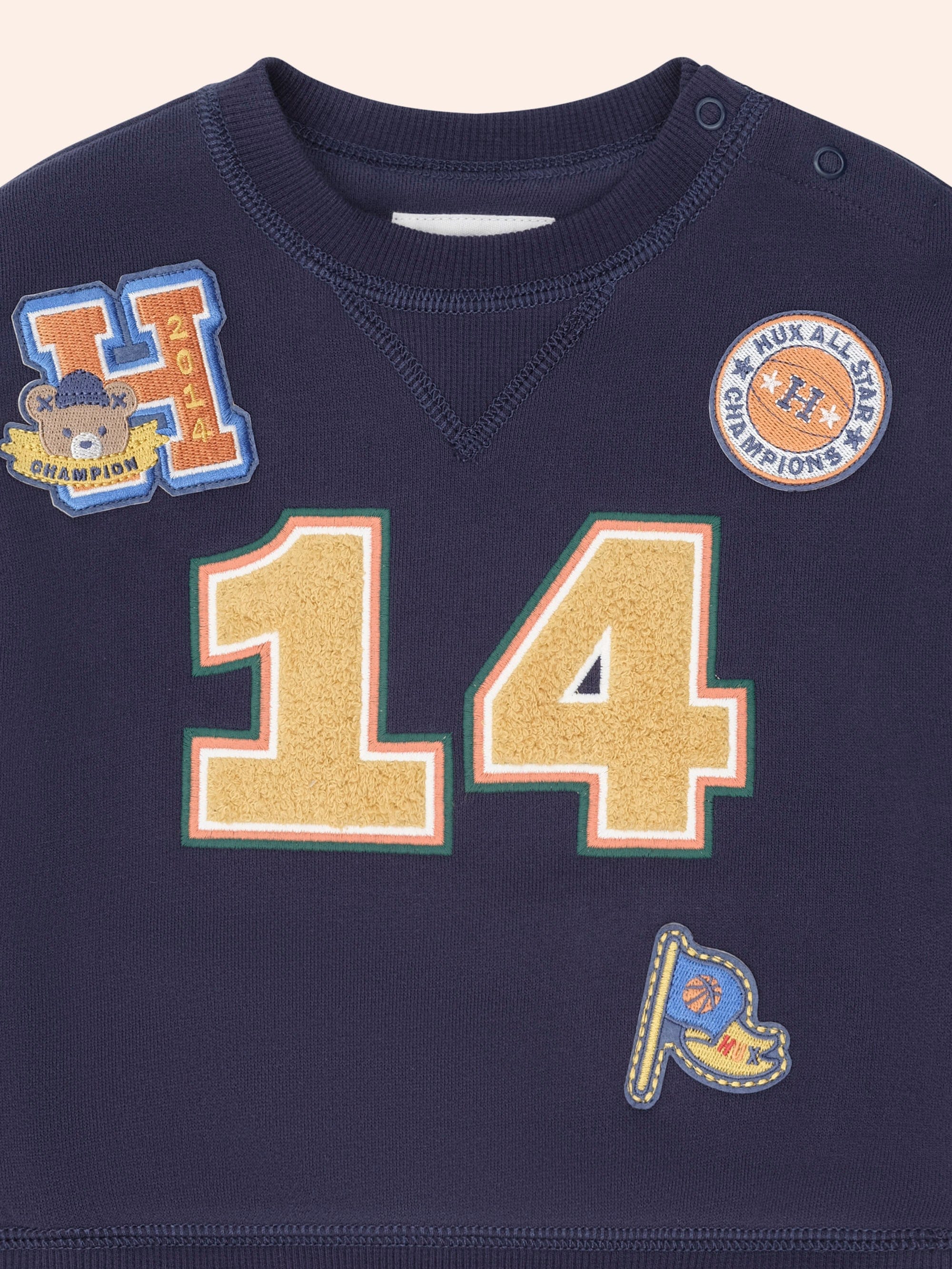 Collegiate Patches Sweatshirt SWEATSHIRT Huxbaby