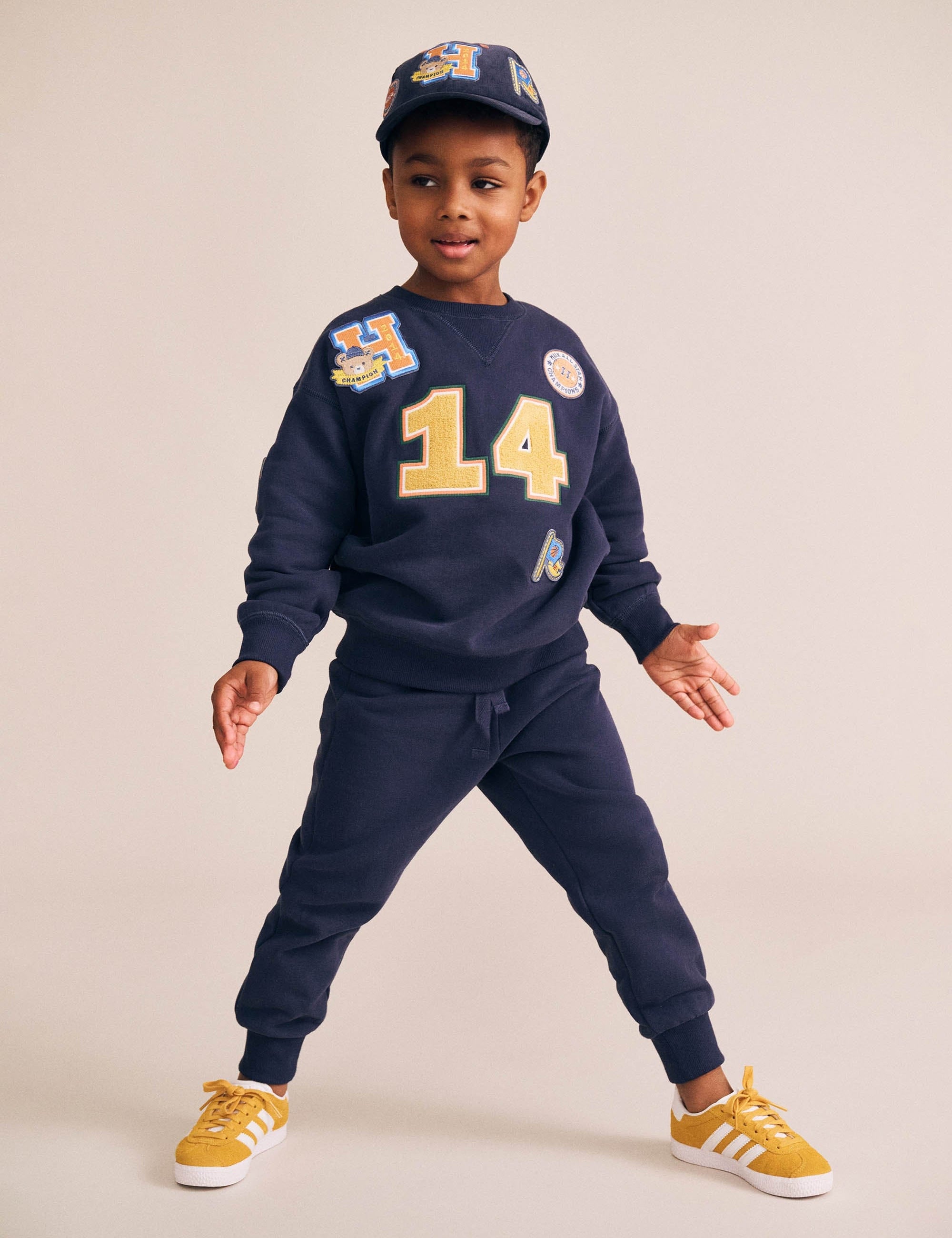 Collegiate Patches Sweatshirt SWEATSHIRT Huxbaby