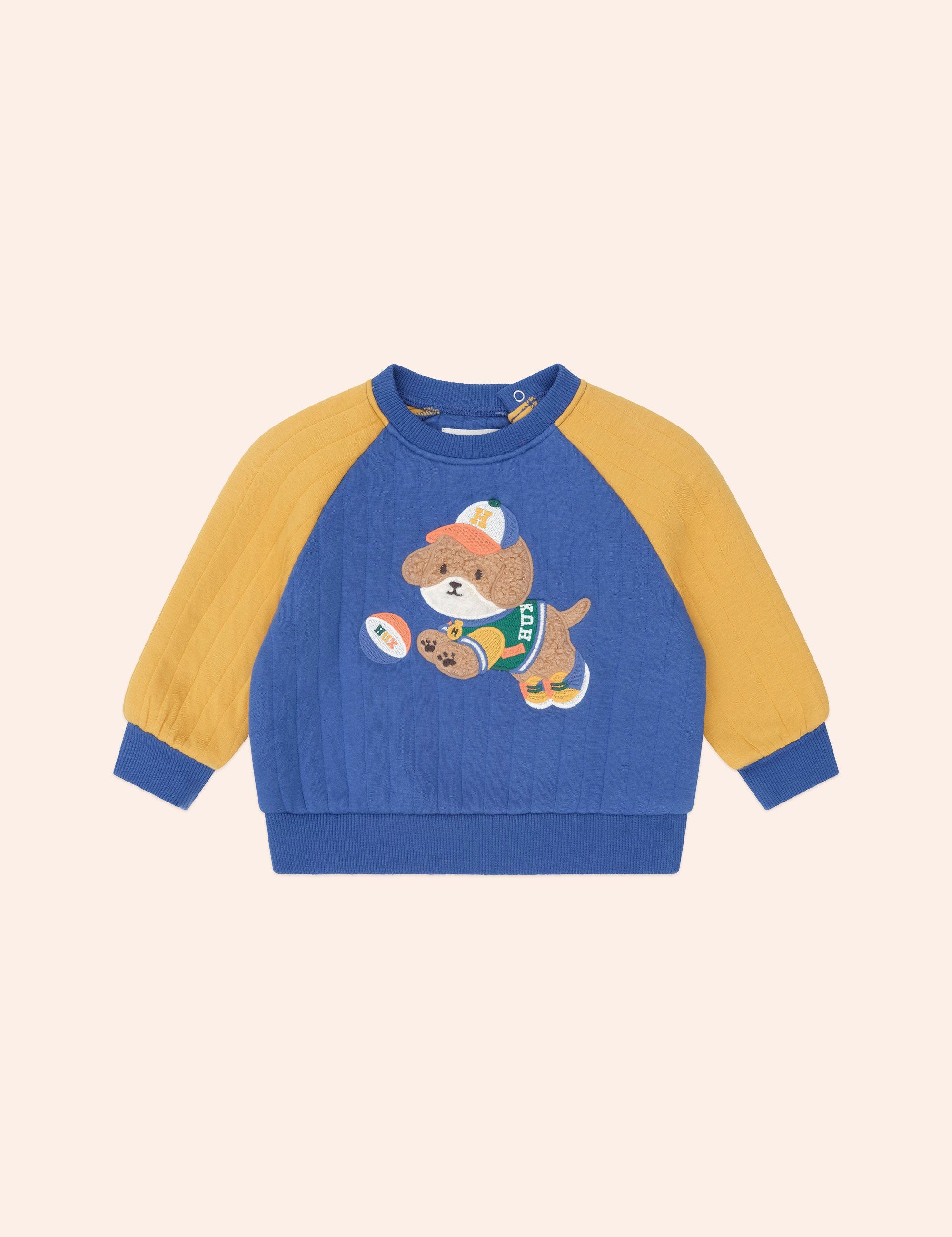 Basketball Doggy Quilted Sweatshirt SWEATSHIRT Huxbaby