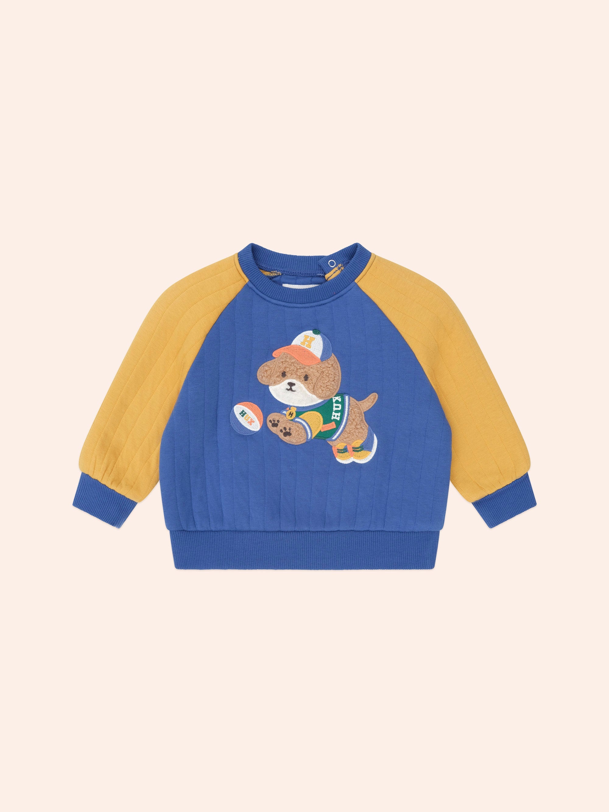 Basketball Doggy Quilted Sweatshirt SWEATSHIRT Huxbaby