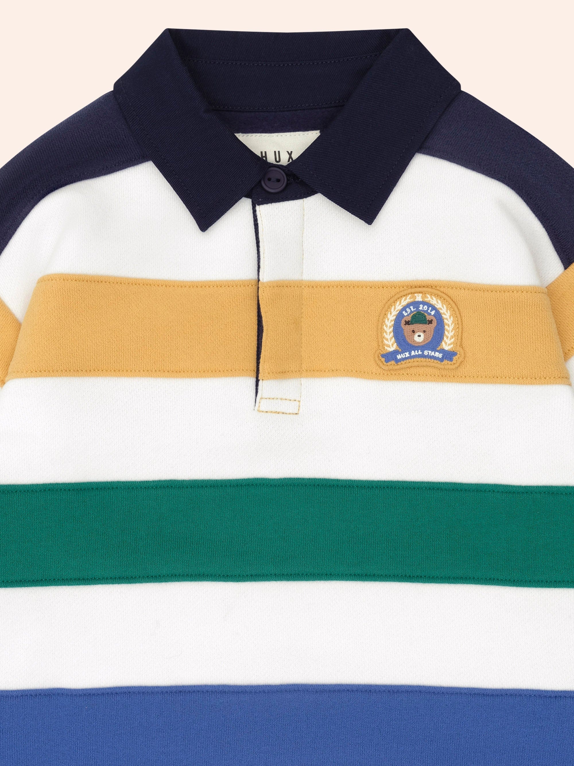 Colour Block Panelled Rugby TOP LS Huxbaby