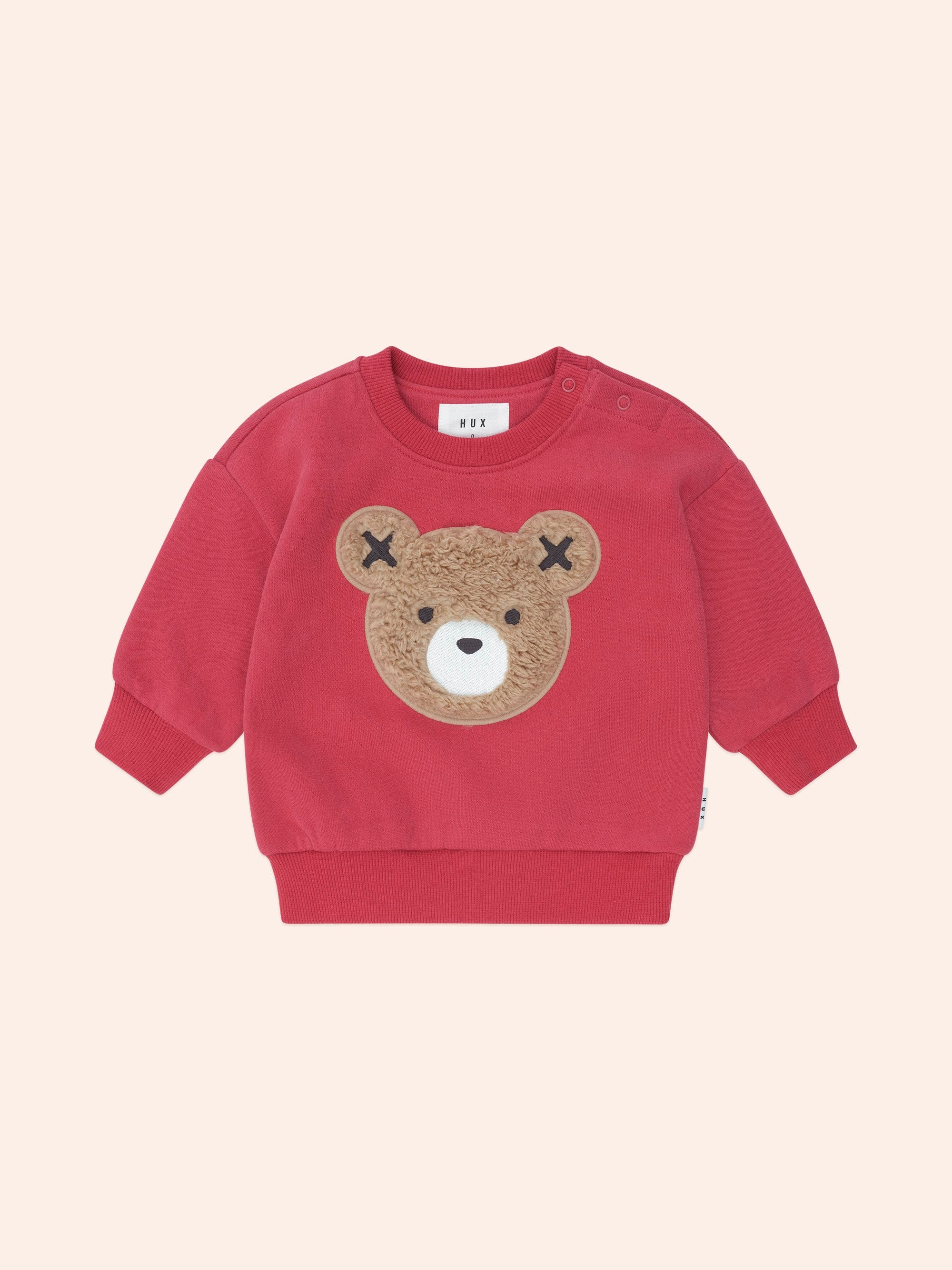 Furry Huxbear Sweatshirt Red SWEATSHIRT Huxbaby