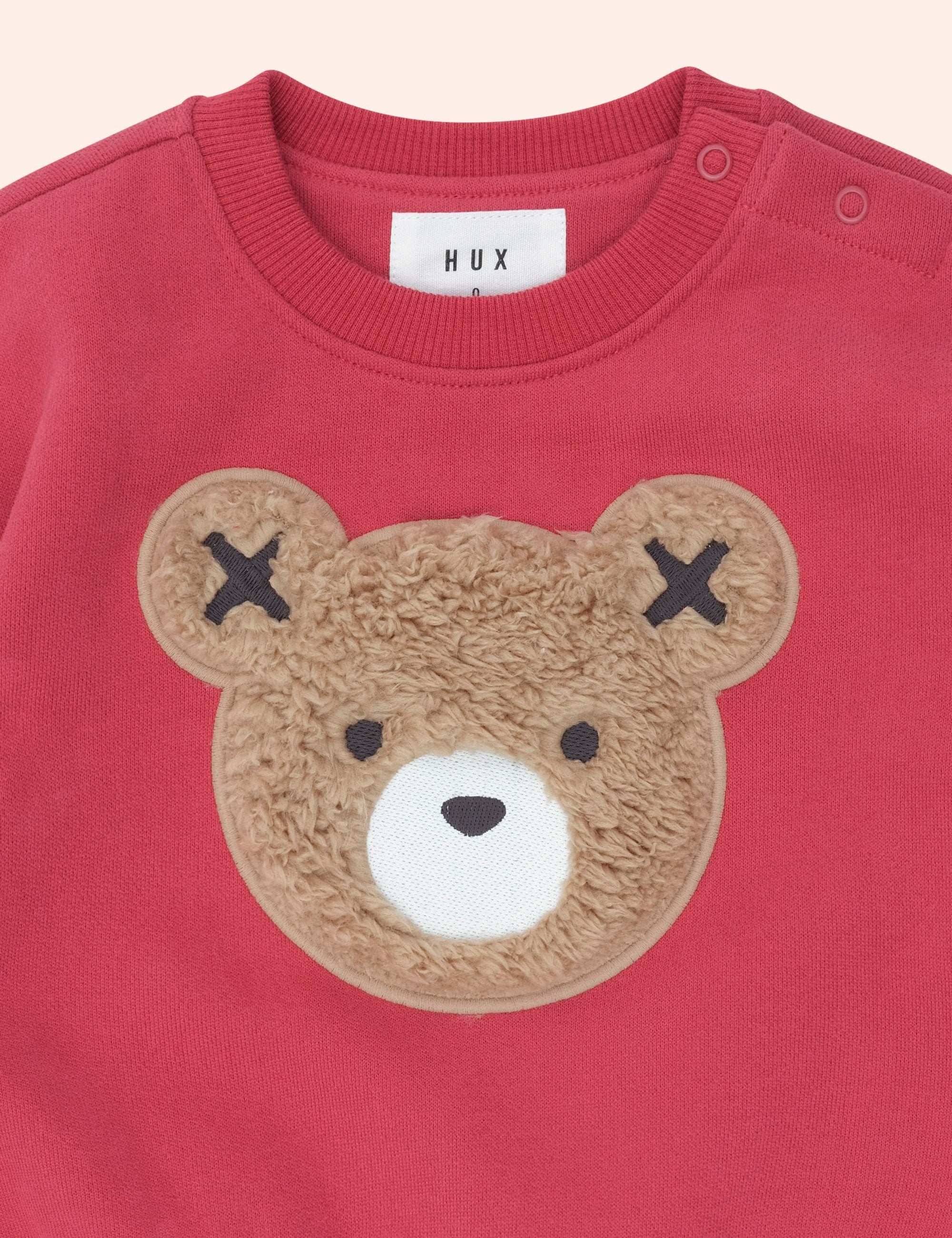 Furry Huxbear Sweatshirt Red SWEATSHIRT Huxbaby
