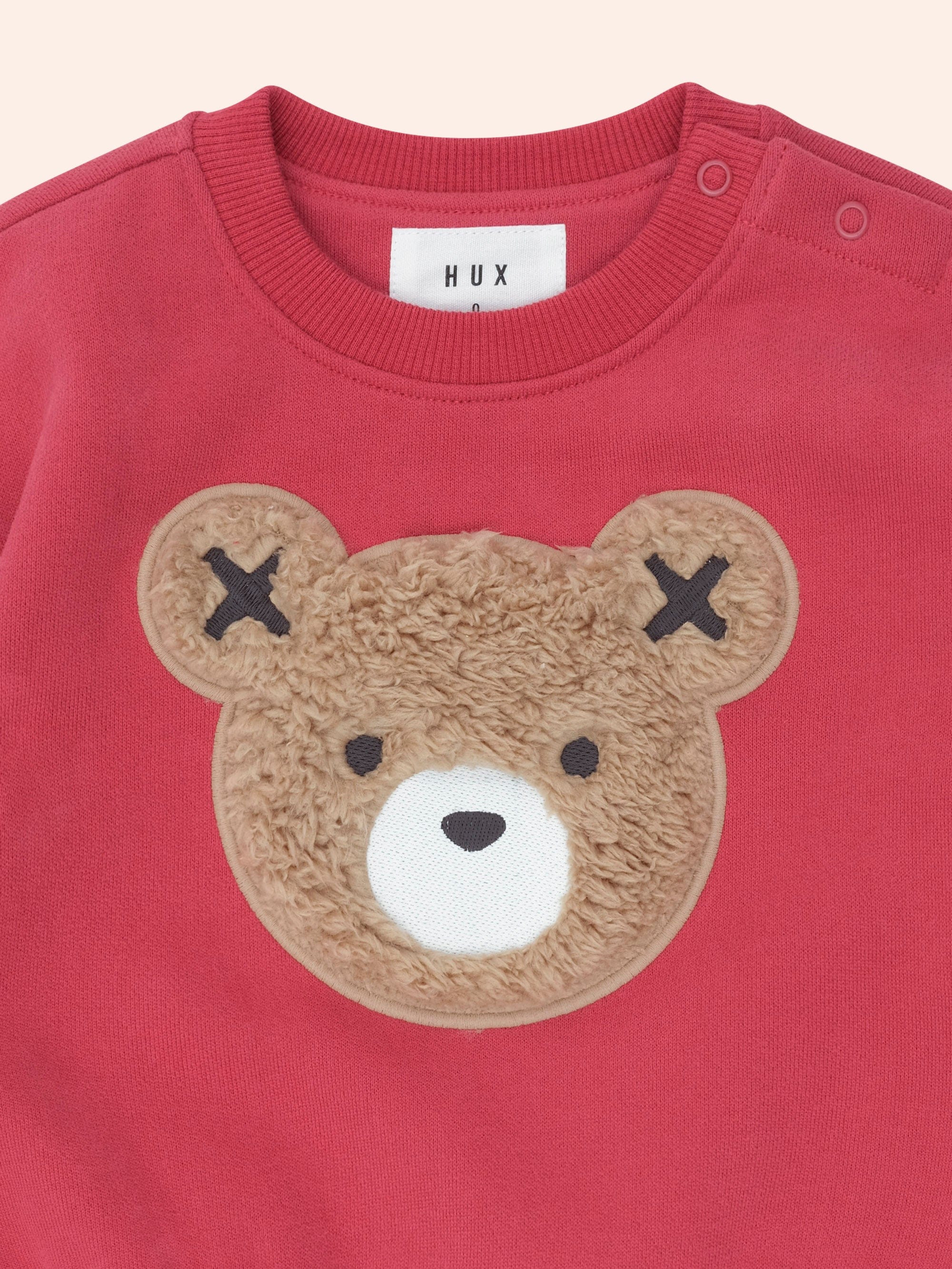 Furry Huxbear Sweatshirt Red SWEATSHIRT Huxbaby