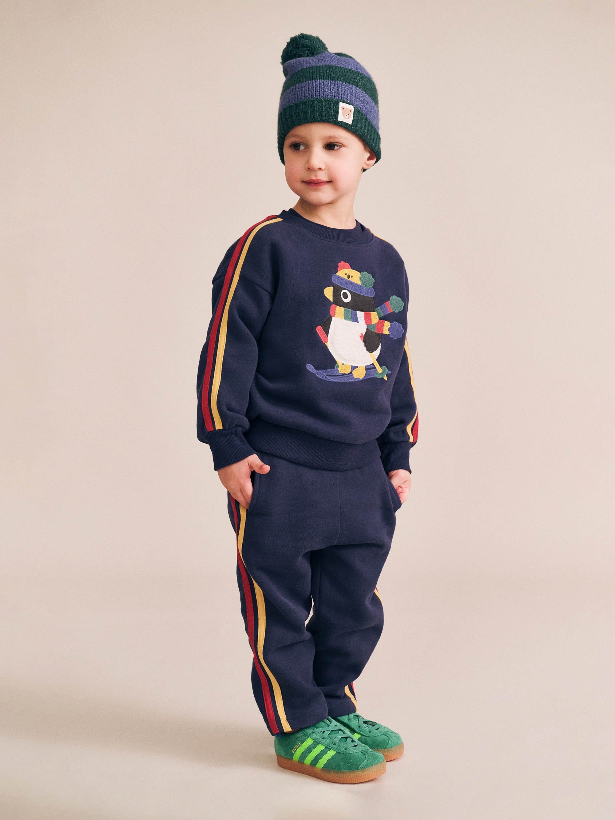 Ski Percy Stripe Drop Shoulder Sweatshirt SWEATSHIRT Huxbaby