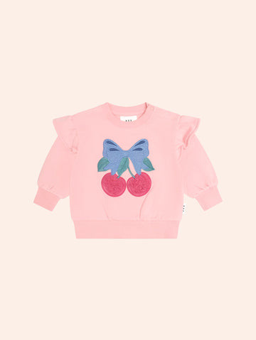 Cherry Bow Sweatshirt SWEATSHIRT Huxbaby Shopify