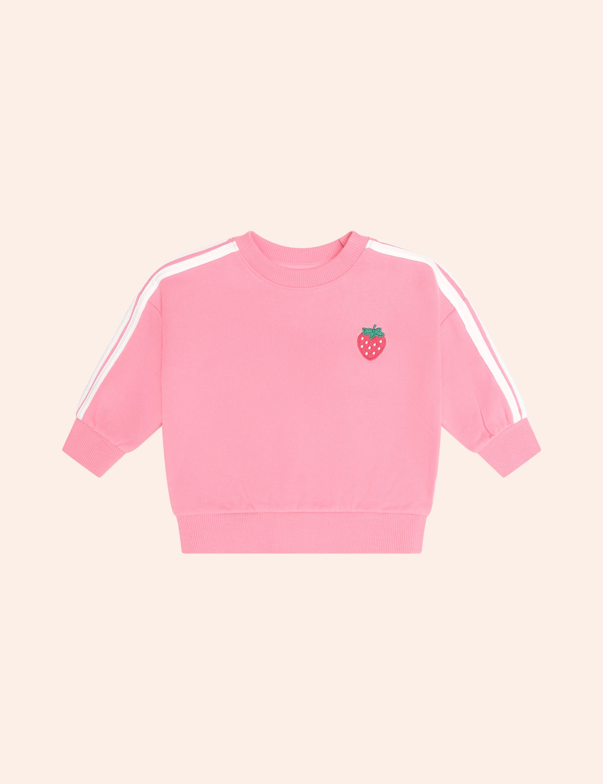 Strawberry Emb Sweatshirt SWEATSHIRT Huxbaby Shopify