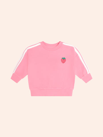 Strawberry Emb Sweatshirt SWEATSHIRT Huxbaby Shopify