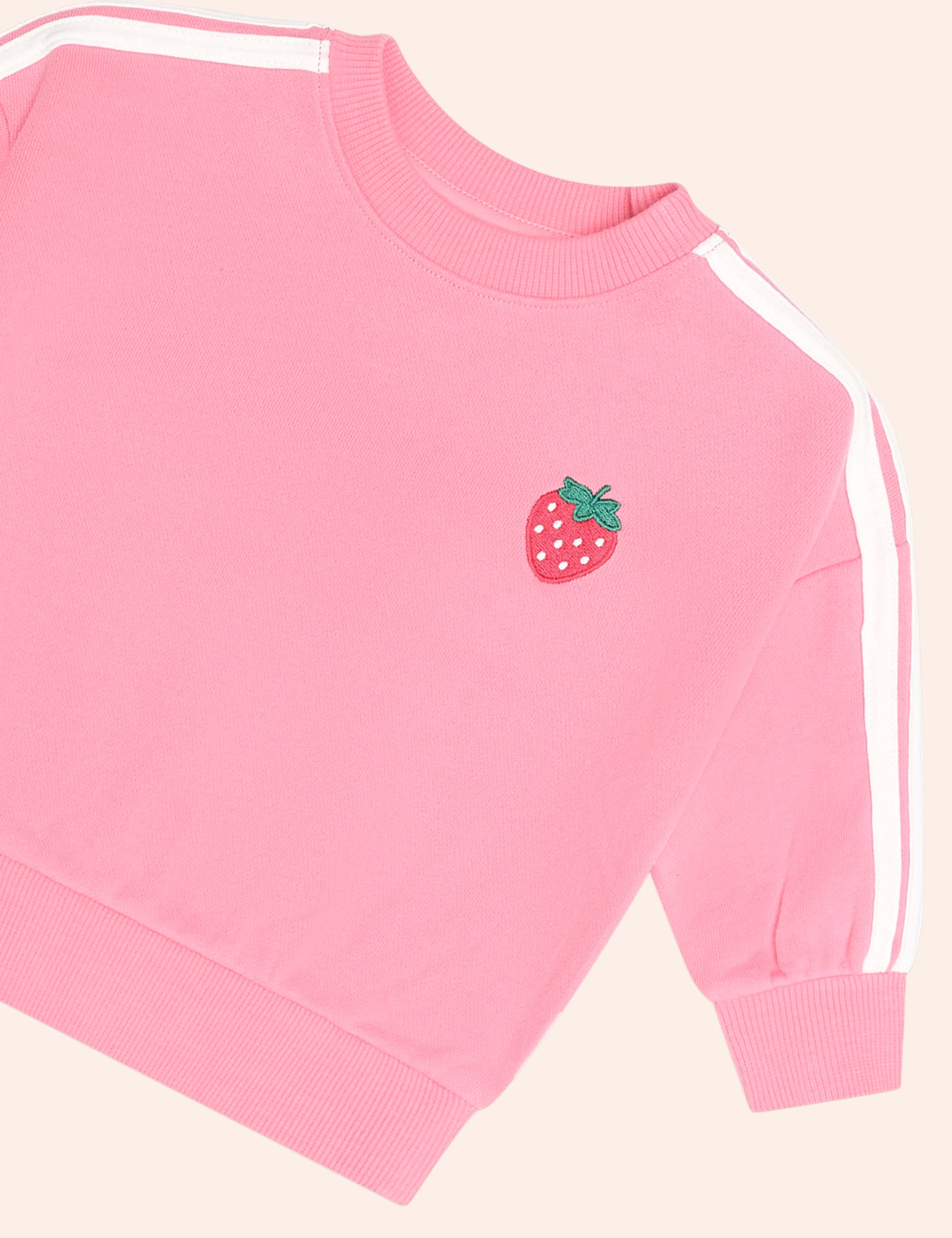 Strawberry Emb Sweatshirt SWEATSHIRT Huxbaby Shopify