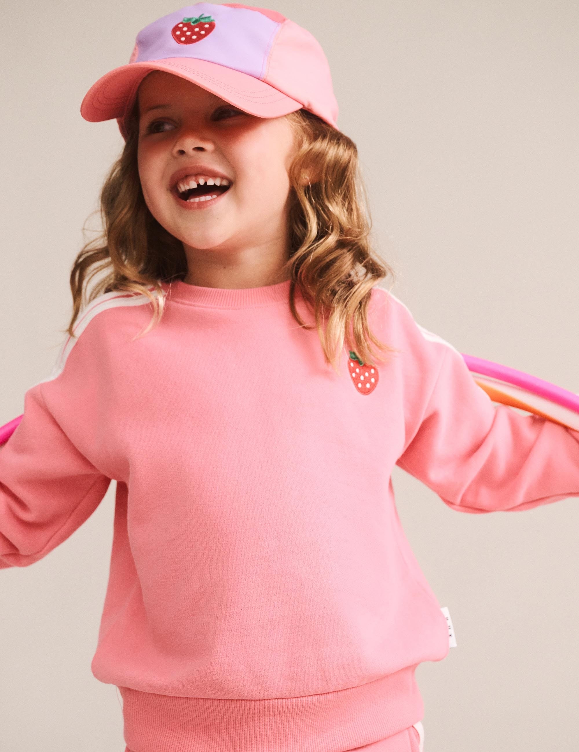 Strawberry Emb Sweatshirt SWEATSHIRT Huxbaby Shopify