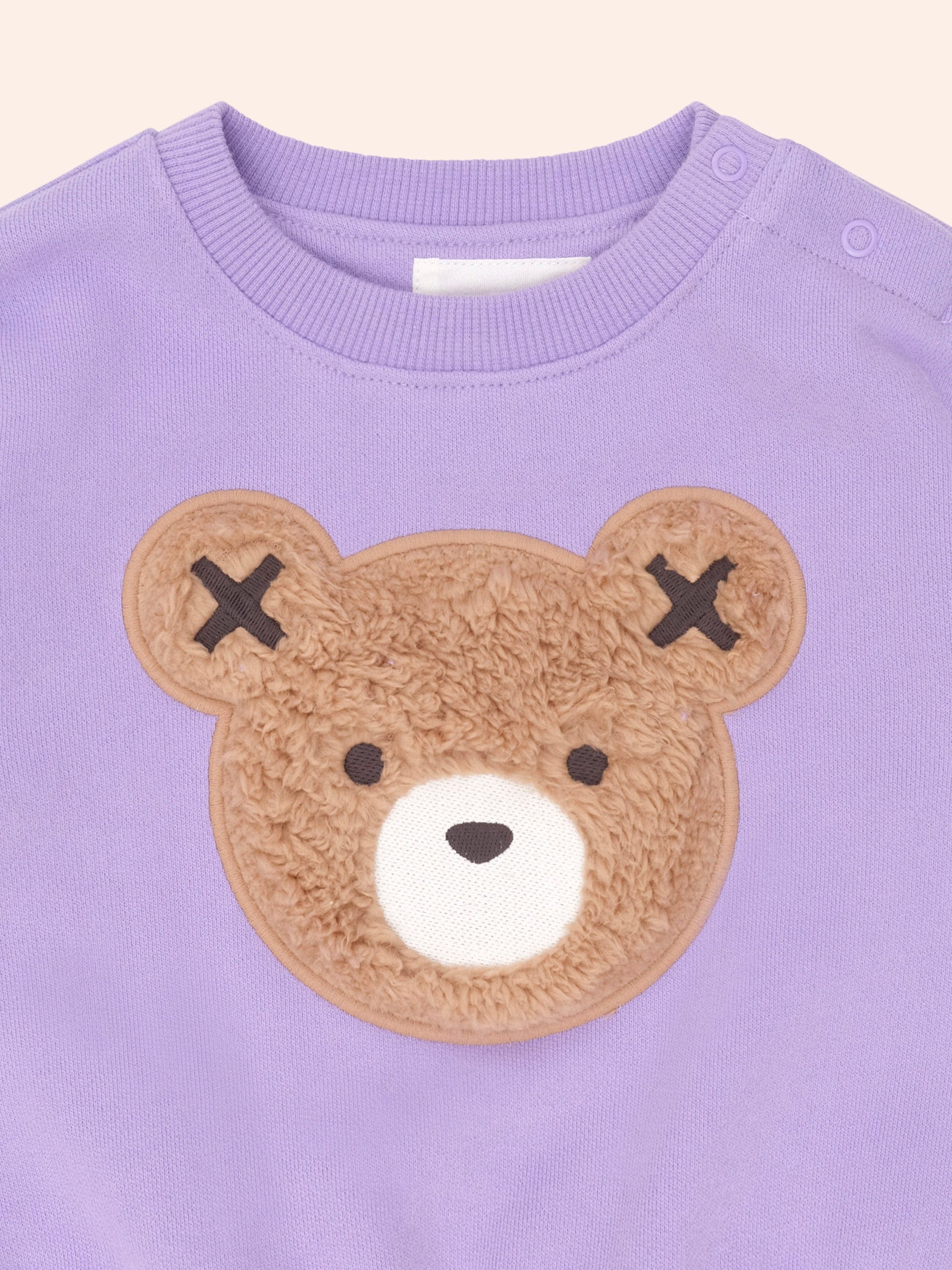 Furry Huxbear Sweatshirt Purple SWEATSHIRT Huxbaby