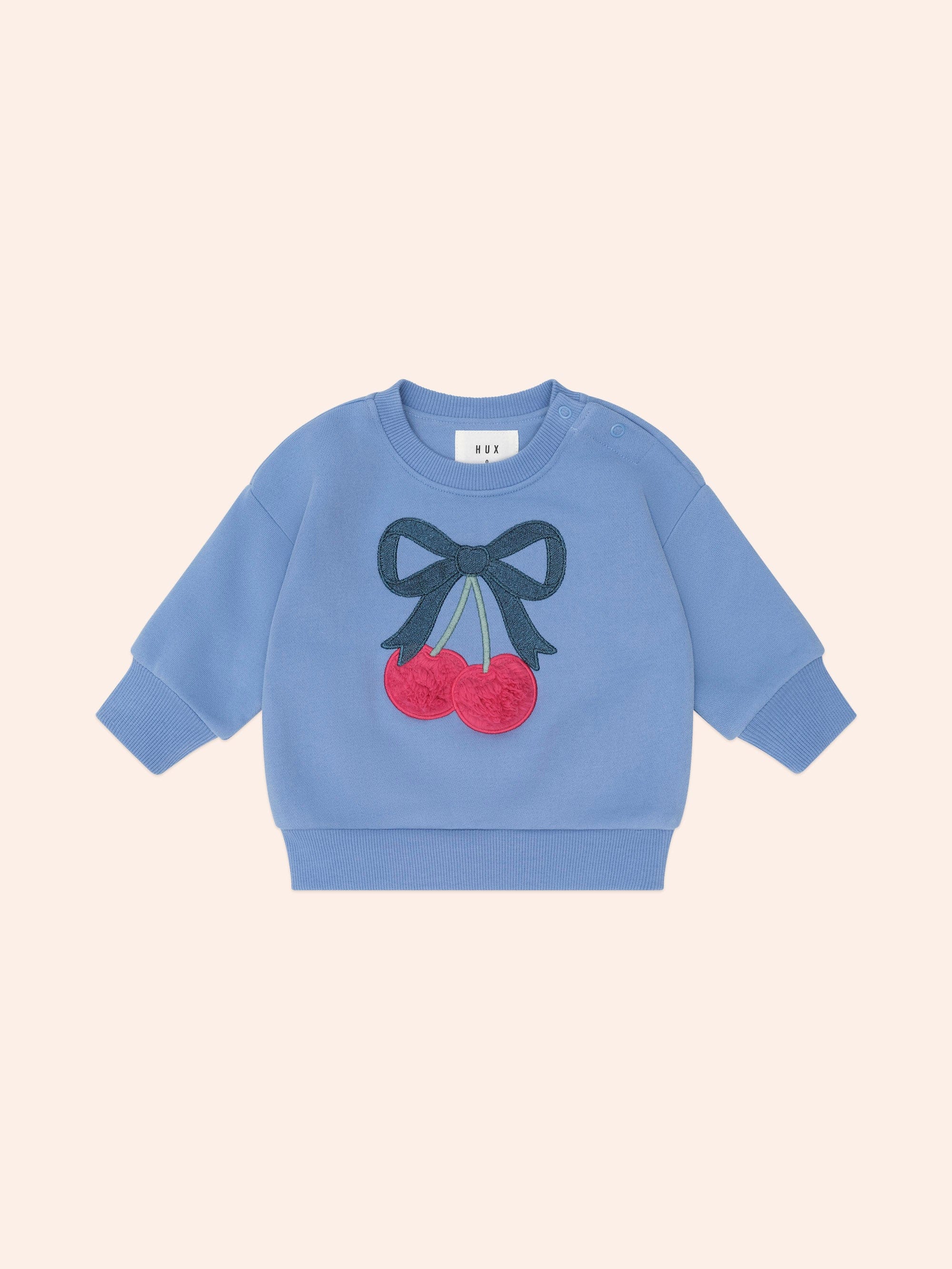 Cherry Bow Sweatshirt SWEATSHIRT Huxbaby
