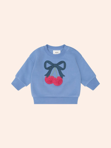 Cherry Bow Sweatshirt SWEATSHIRT Huxbaby