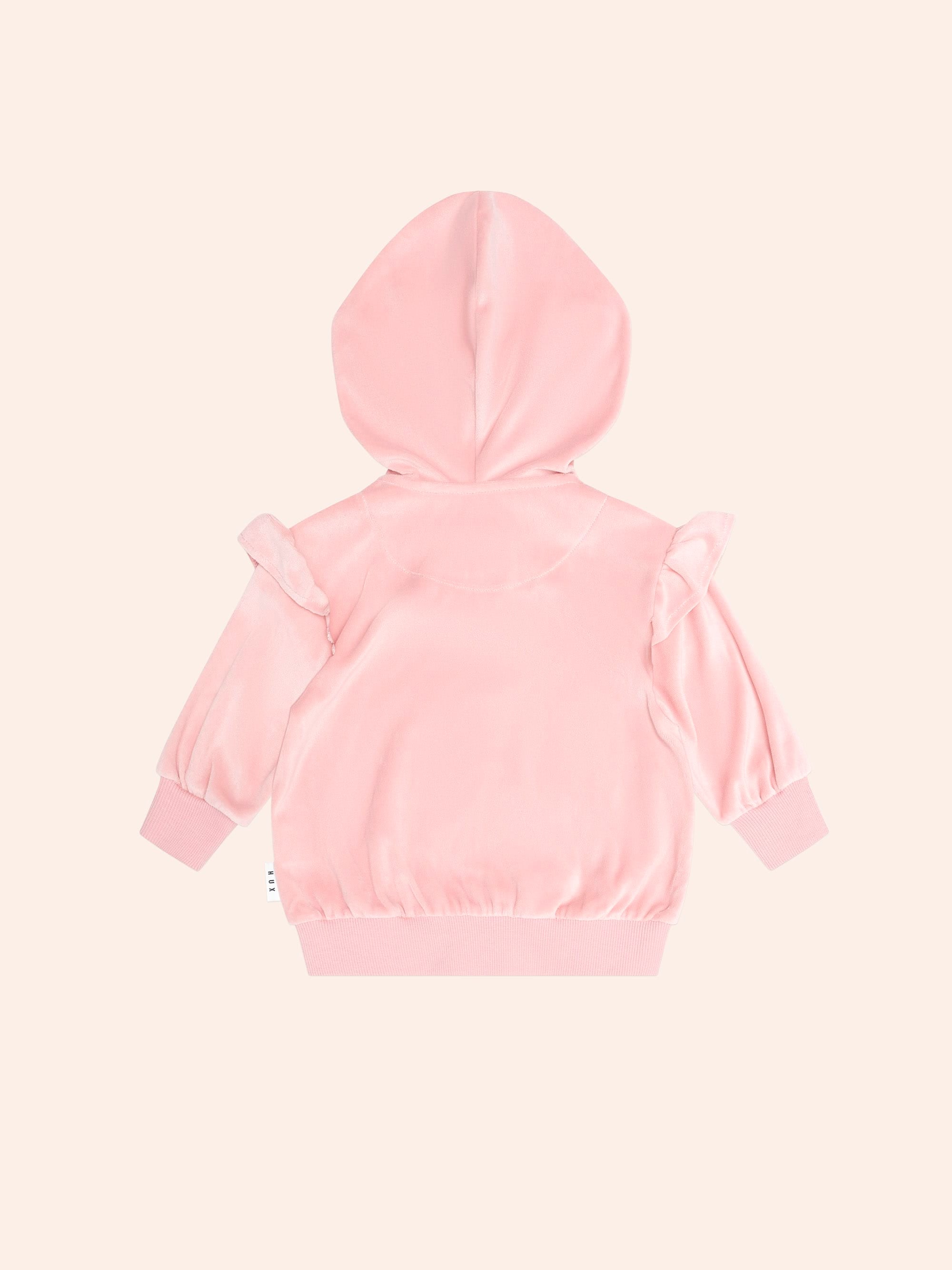 Huxbaby Shopify SWEATSHIRT Cherry Emb Velour Zip Hoodie