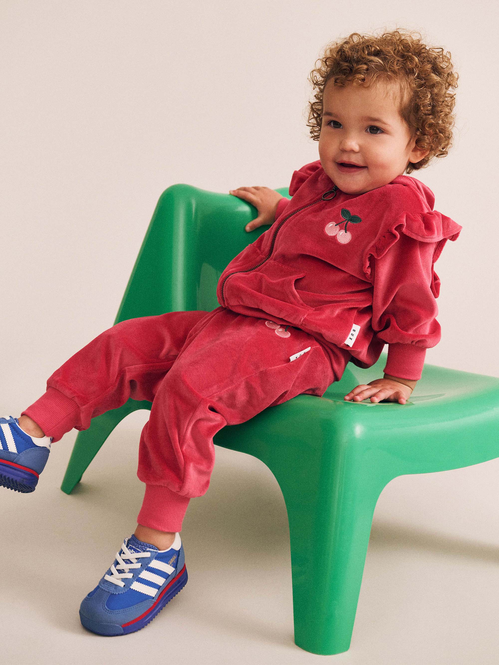 Very Cherry Velour Zip Up Hoodie SWEATSHIRT Huxbaby