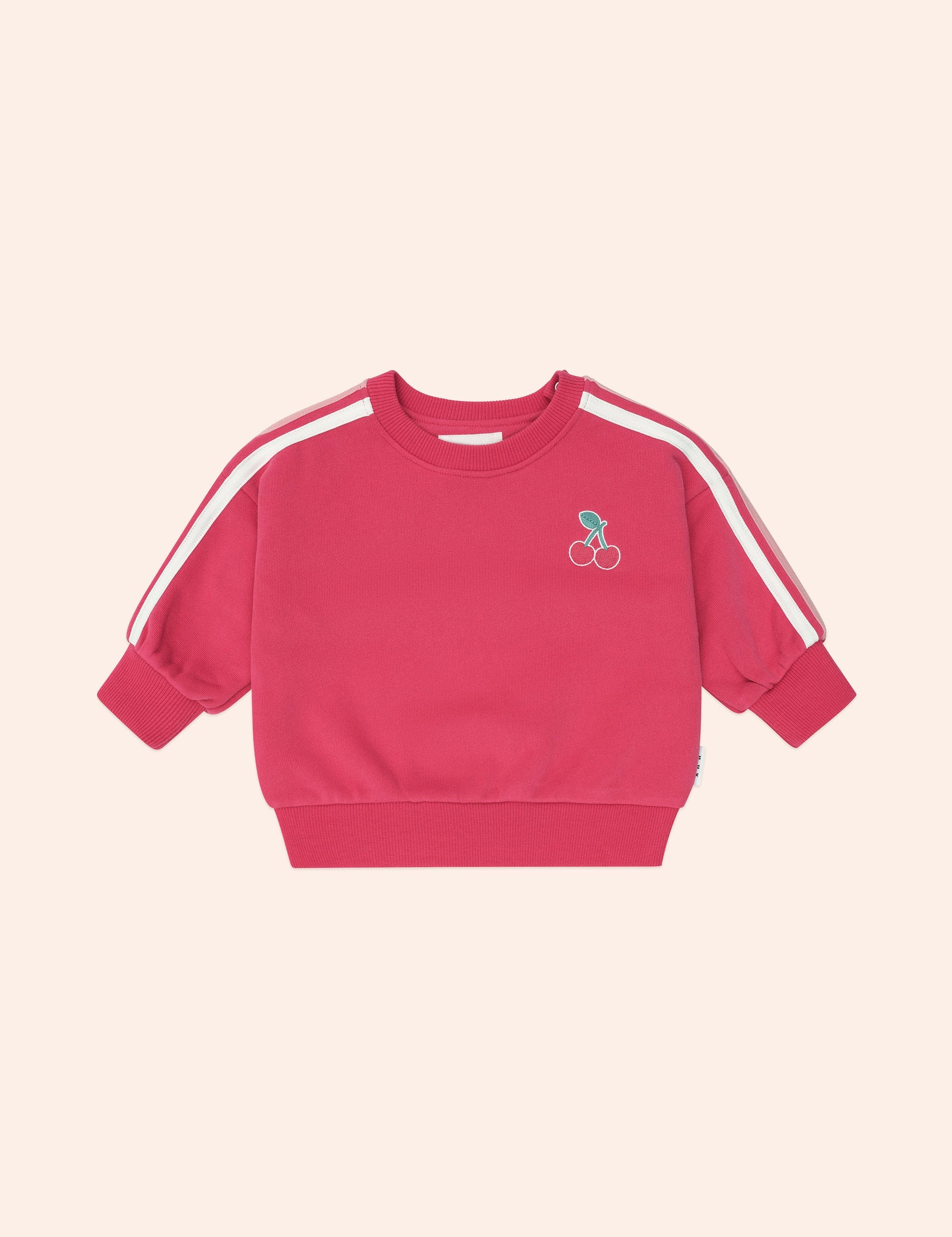 Cherry Racer Stripe Sweatshirt SWEATSHIRT Huxbaby
