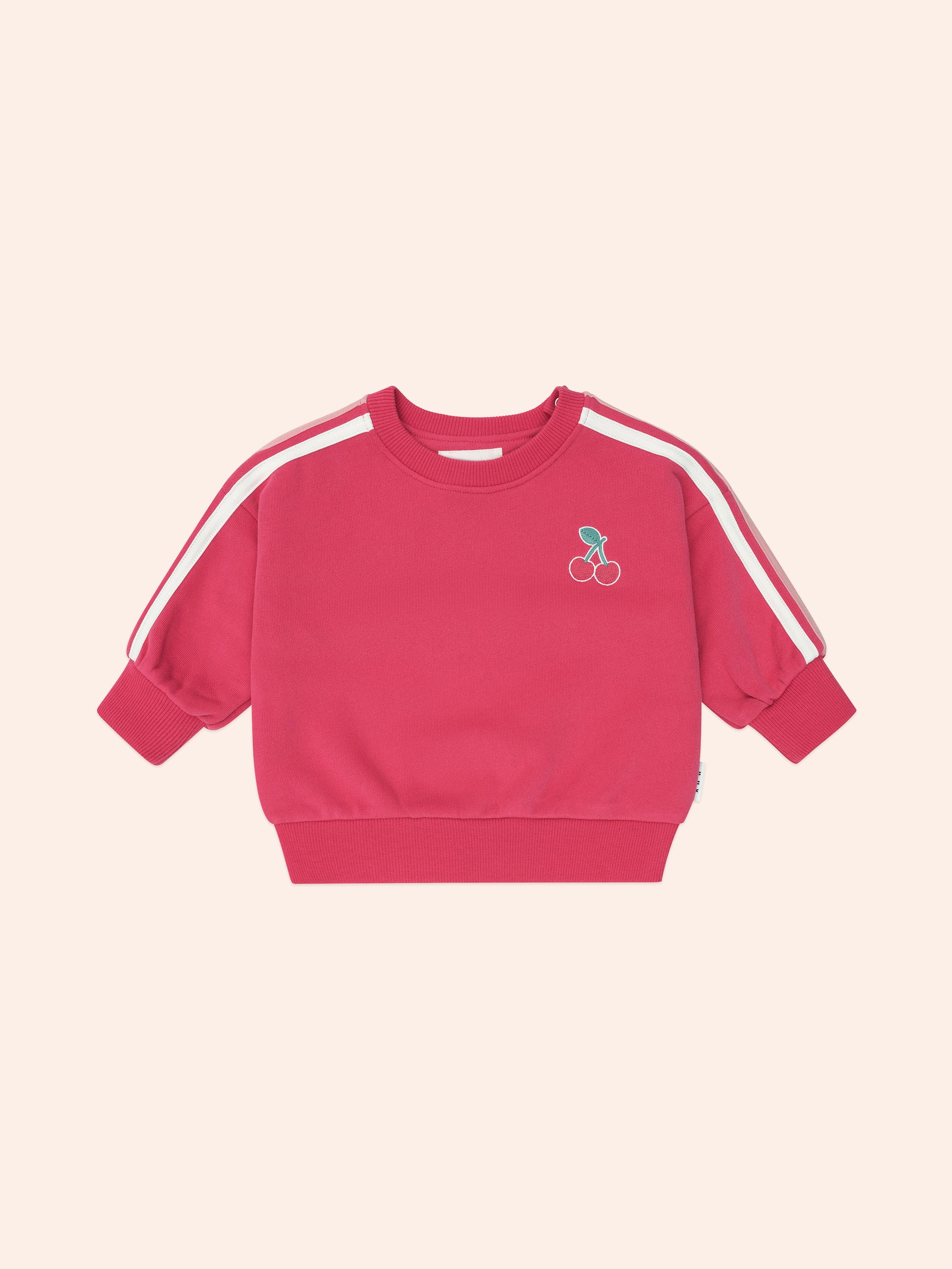 Cherry Racer Stripe Sweatshirt SWEATSHIRT Huxbaby