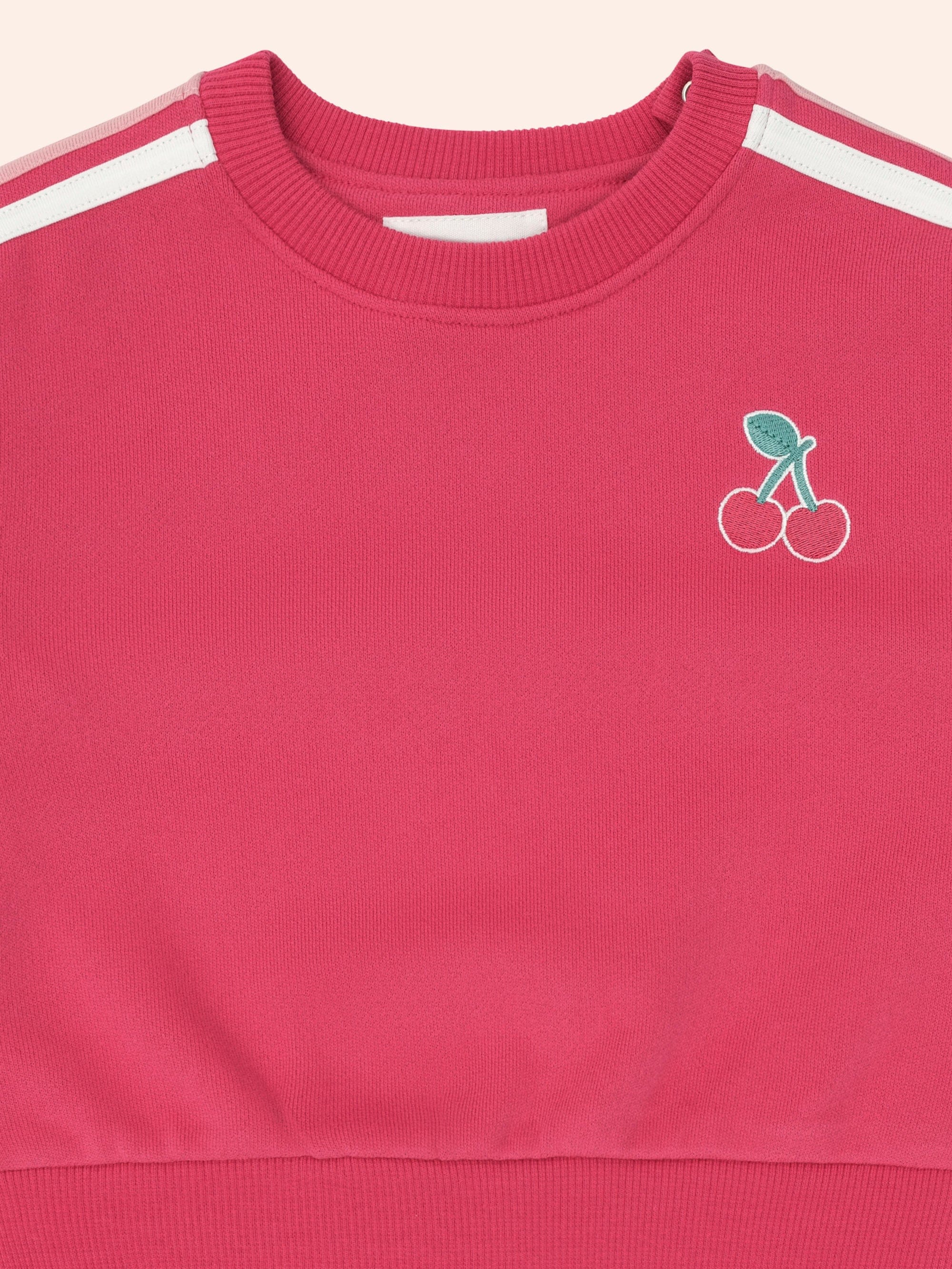 Cherry Racer Stripe Sweatshirt SWEATSHIRT Huxbaby