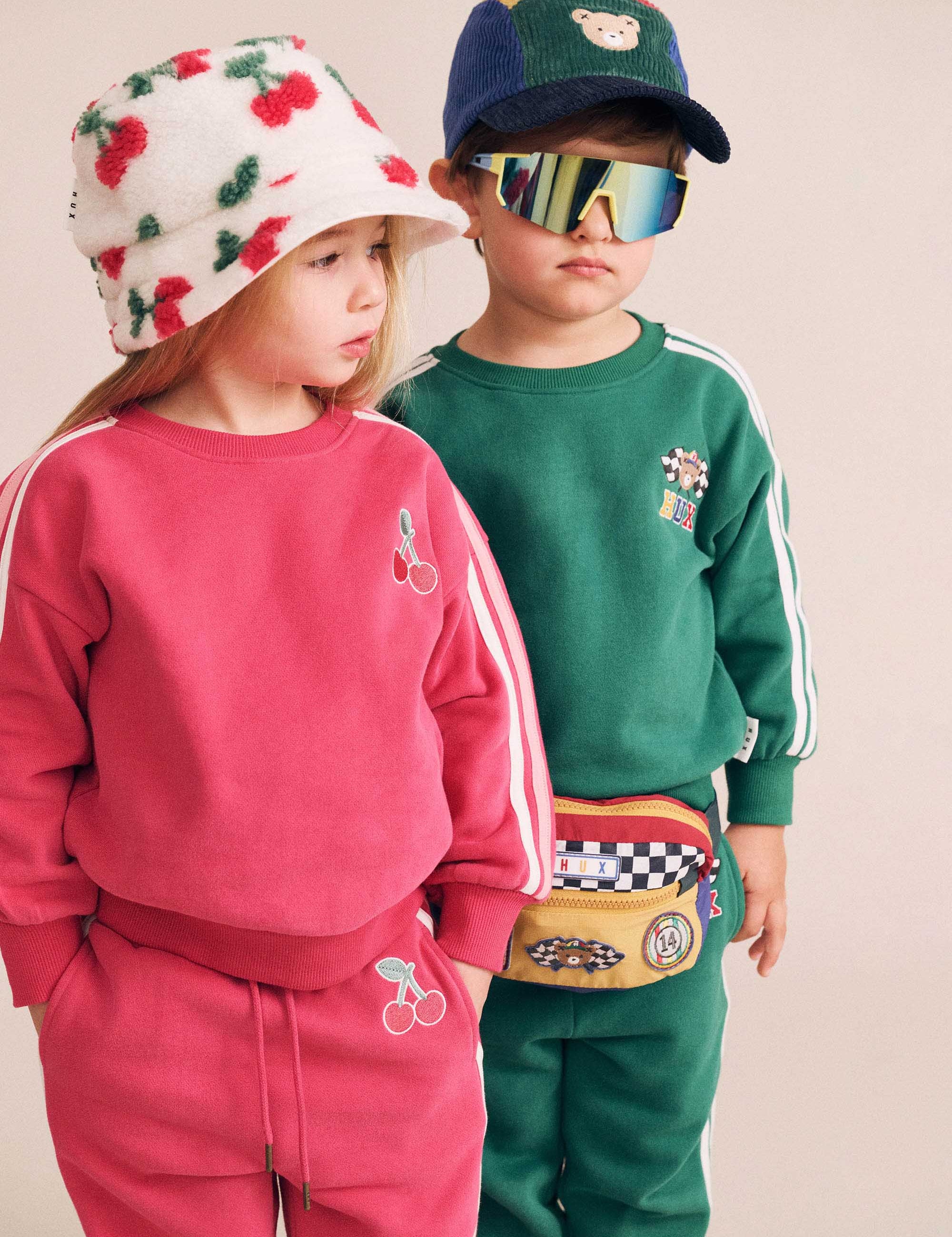 Cherry Racer Stripe Sweatshirt SWEATSHIRT Huxbaby