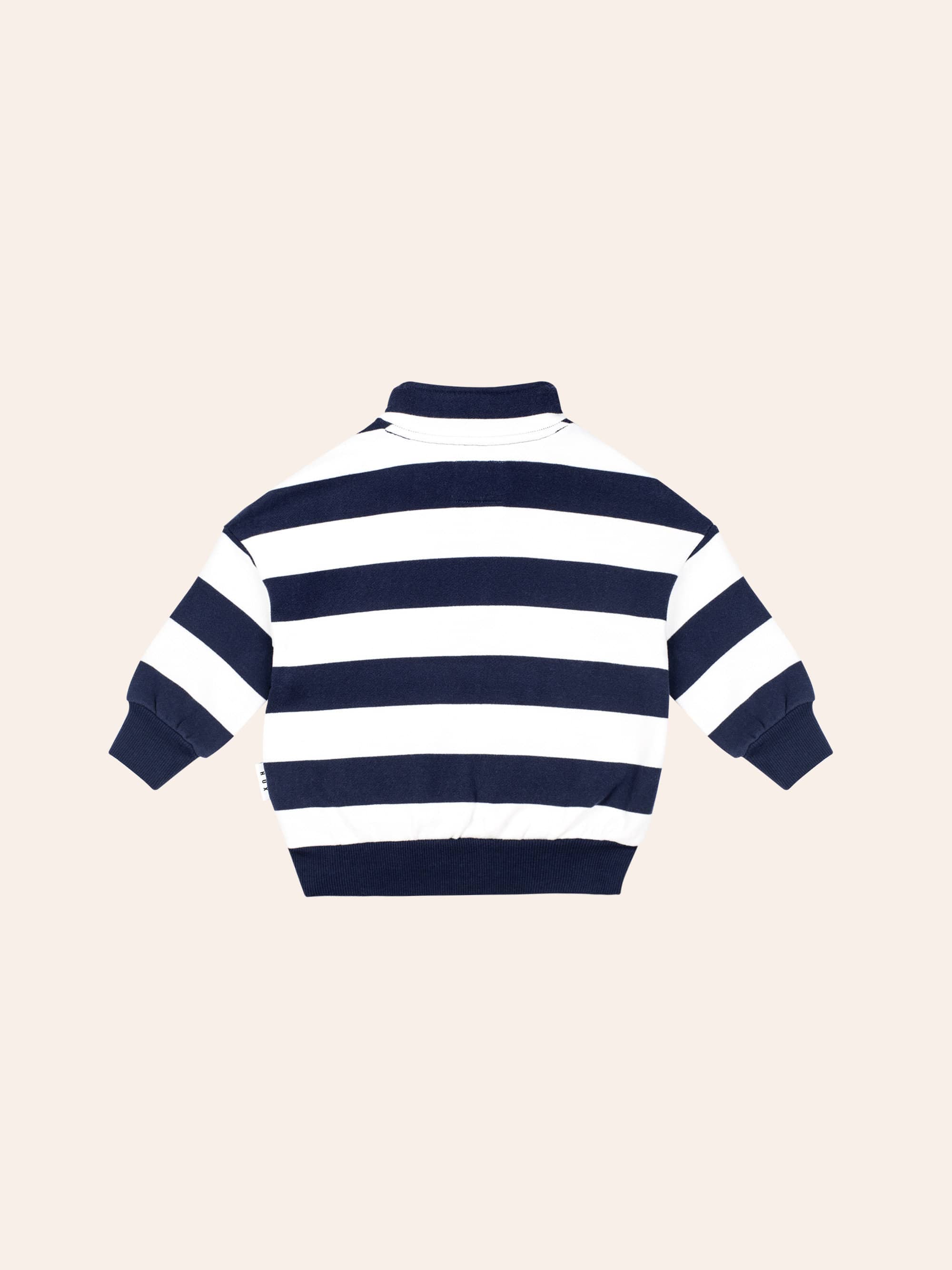 Huxbear 1/4 Zip Stripe Sweat SWEATSHIRT Huxbaby Shopify
