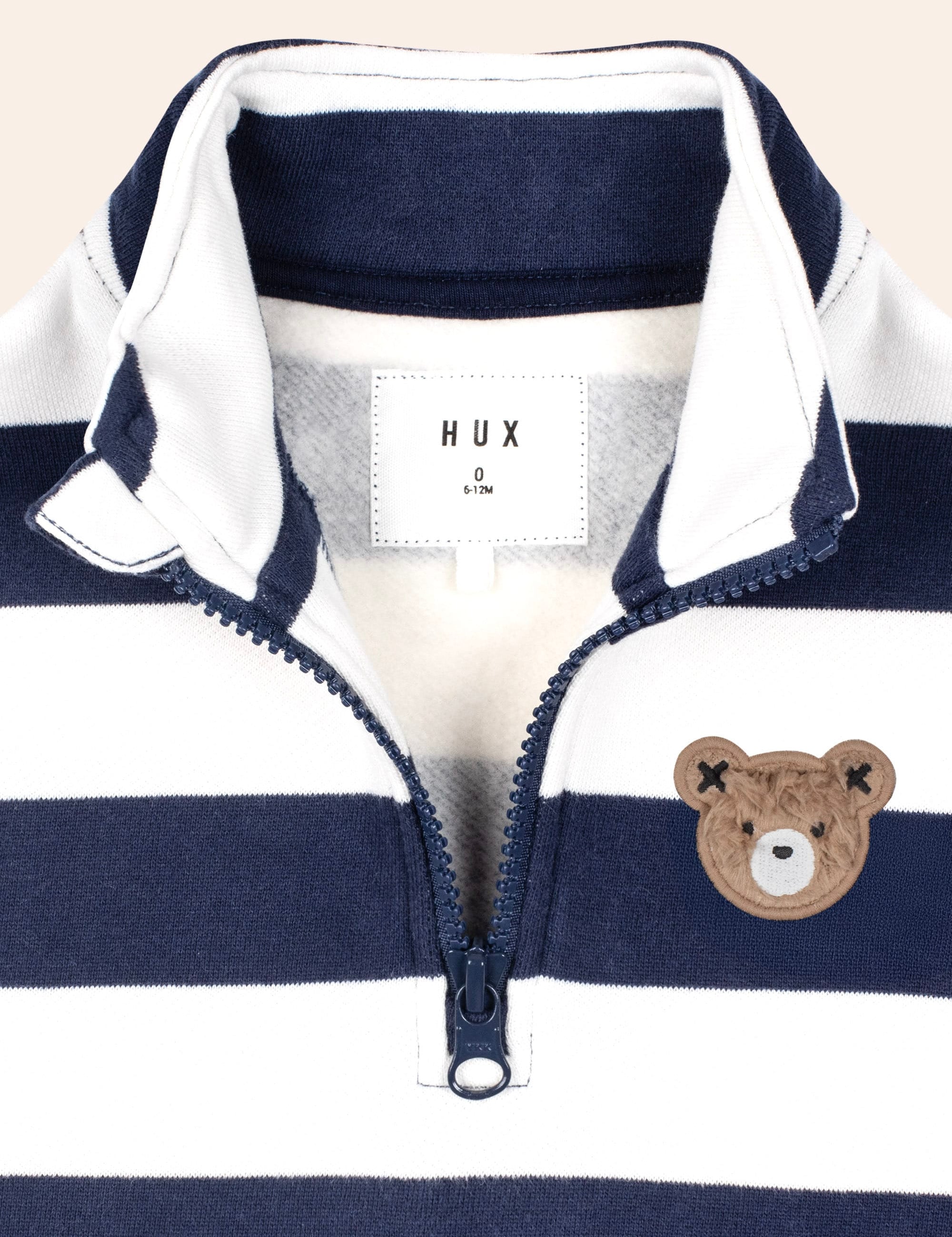 Huxbear 1/4 Zip Stripe Sweat SWEATSHIRT Huxbaby Shopify