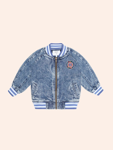 Dreamy Denim Bomber Jacket JACKET Huxbaby Shopify