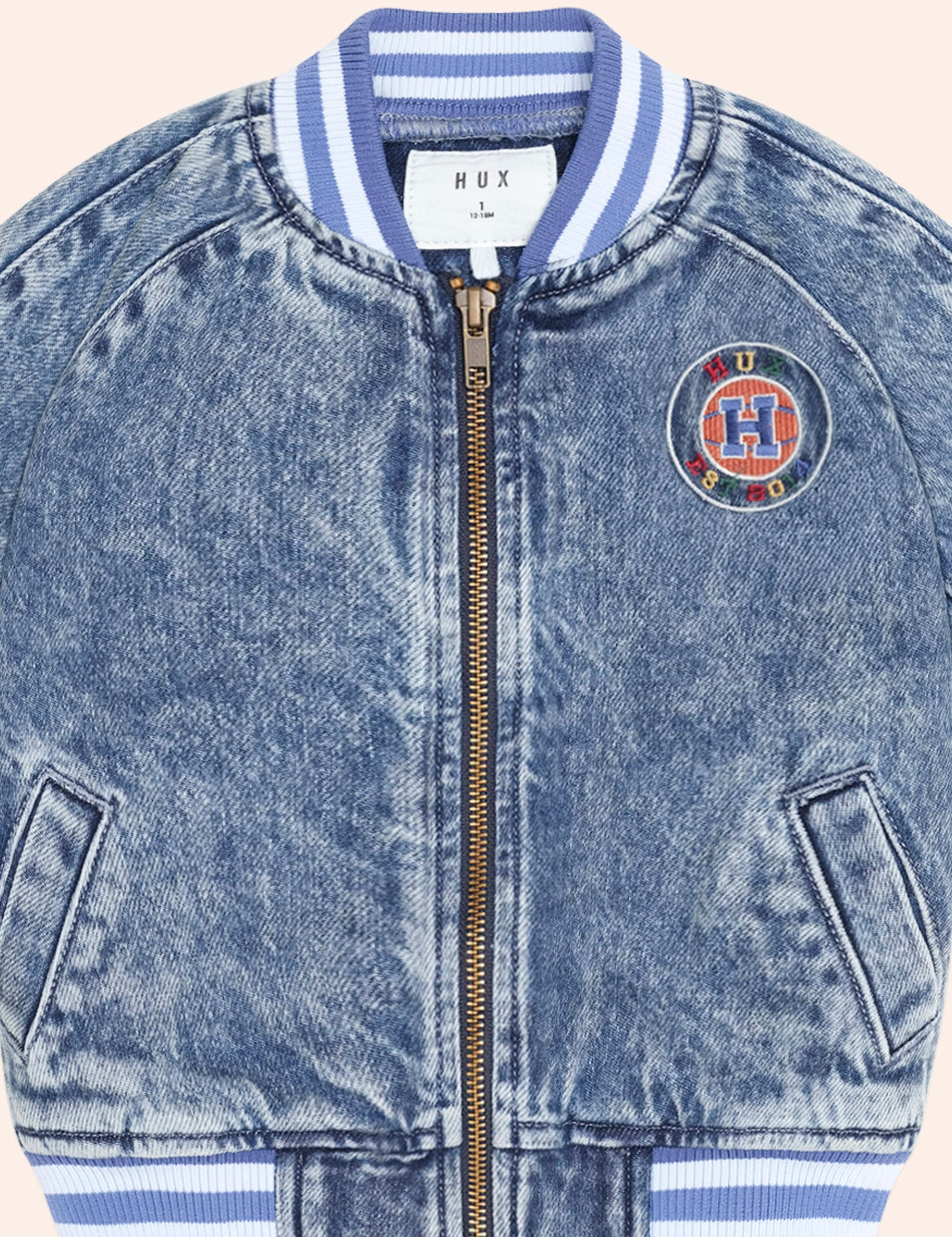 Dreamy Denim Bomber Jacket JACKET Huxbaby Shopify