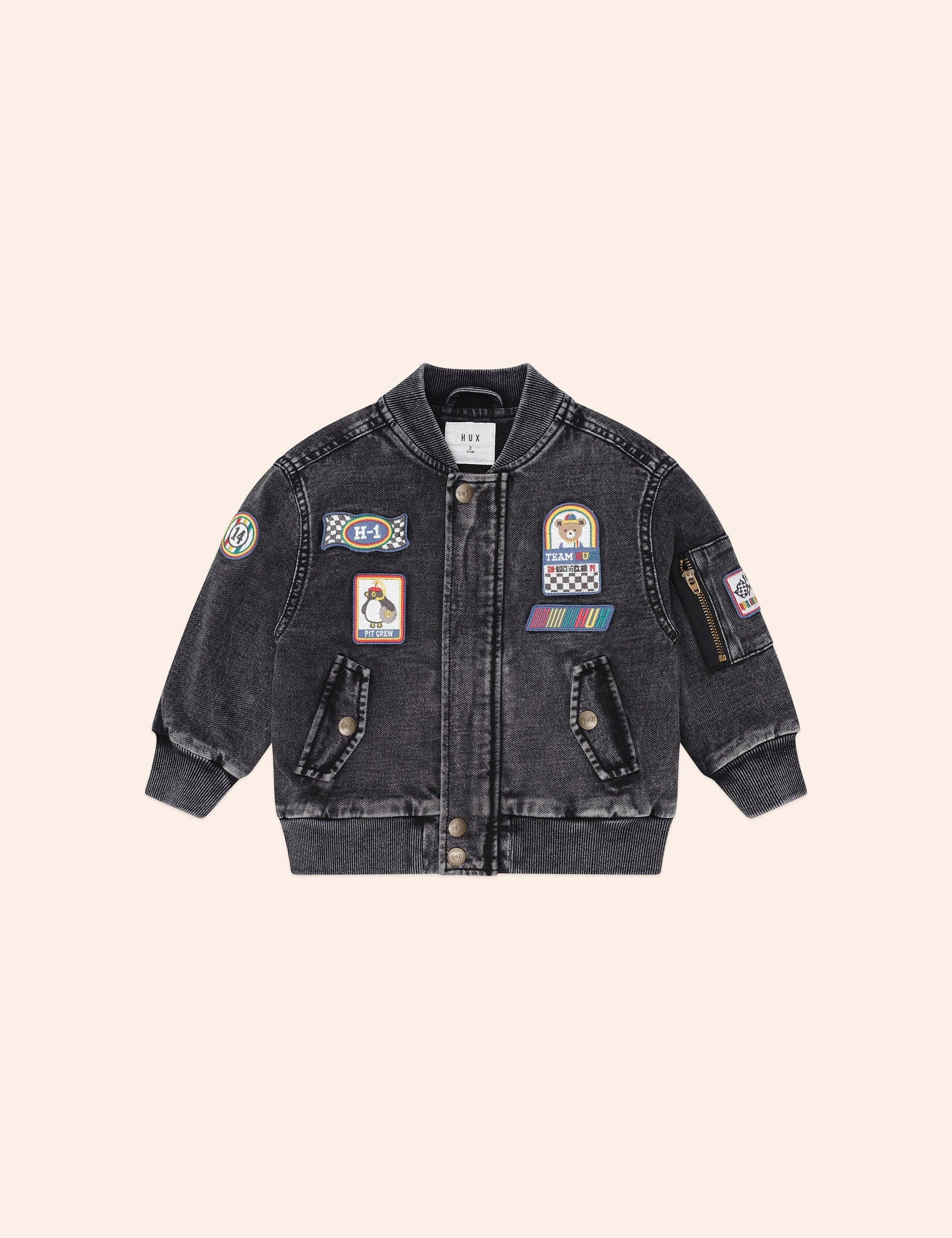 Black Knit Denim Patches Jacket JACKET Huxbaby