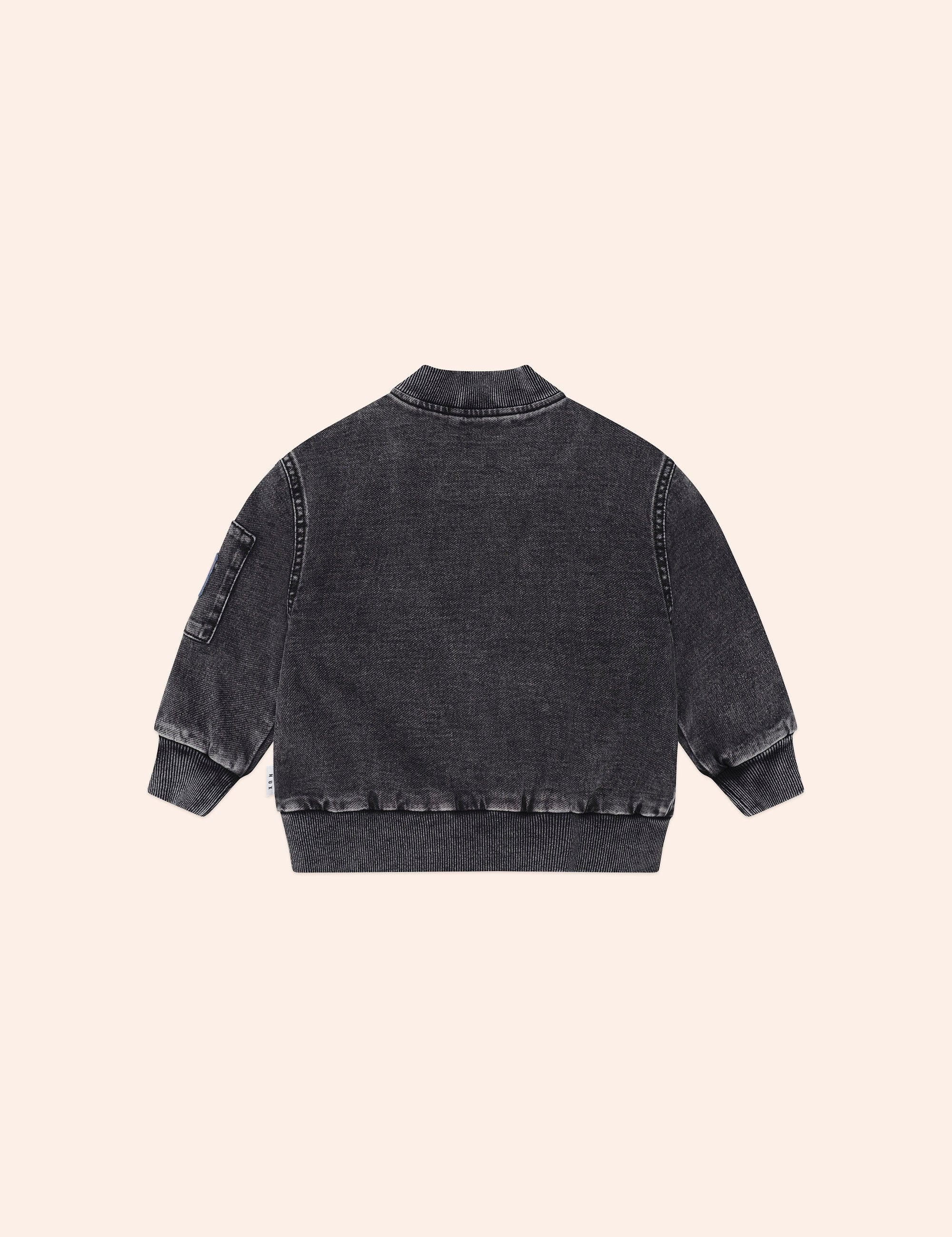 Black Knit Denim Patches Jacket JACKET Huxbaby