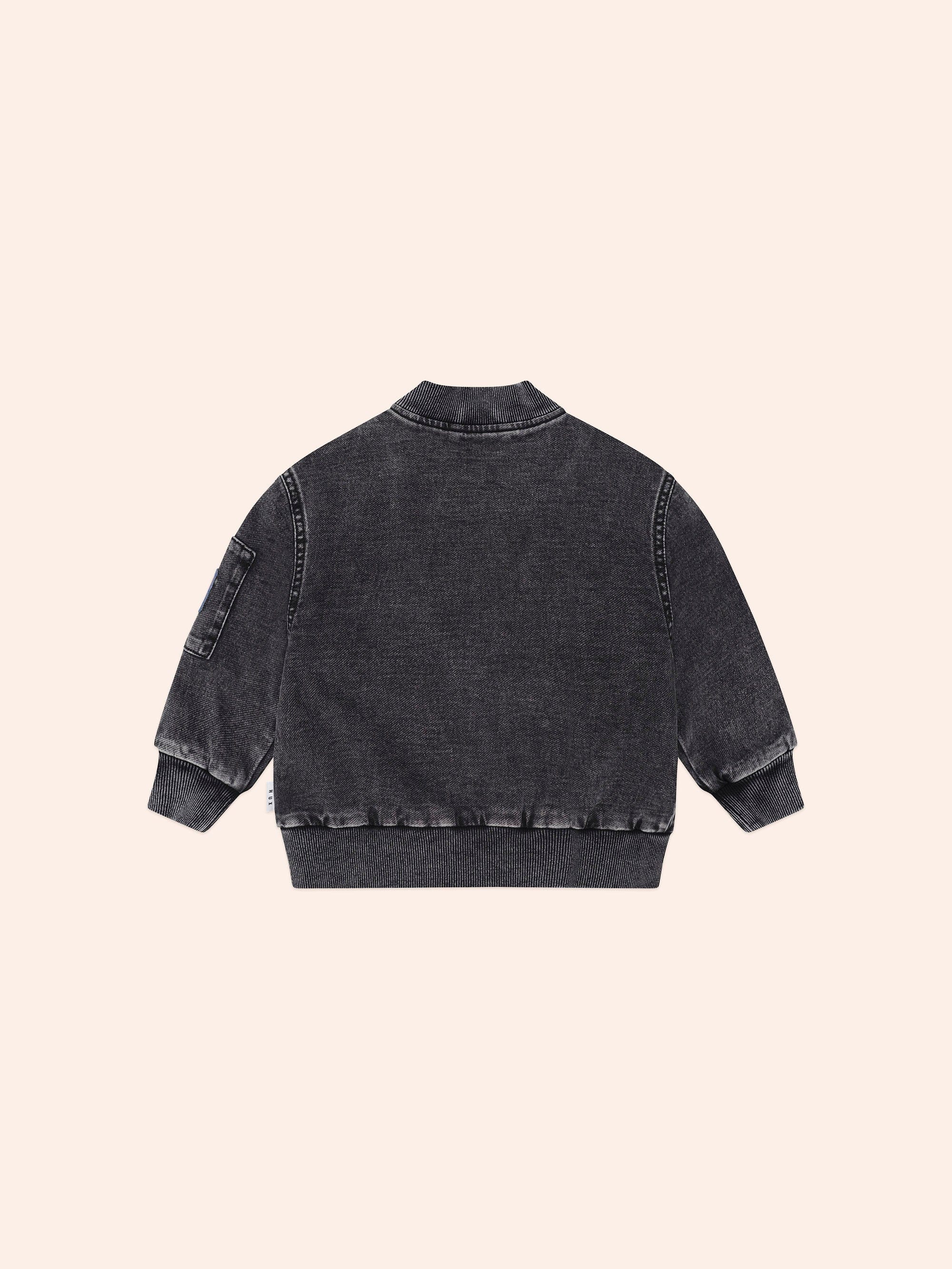 Black Knit Denim Patches Jacket JACKET Huxbaby