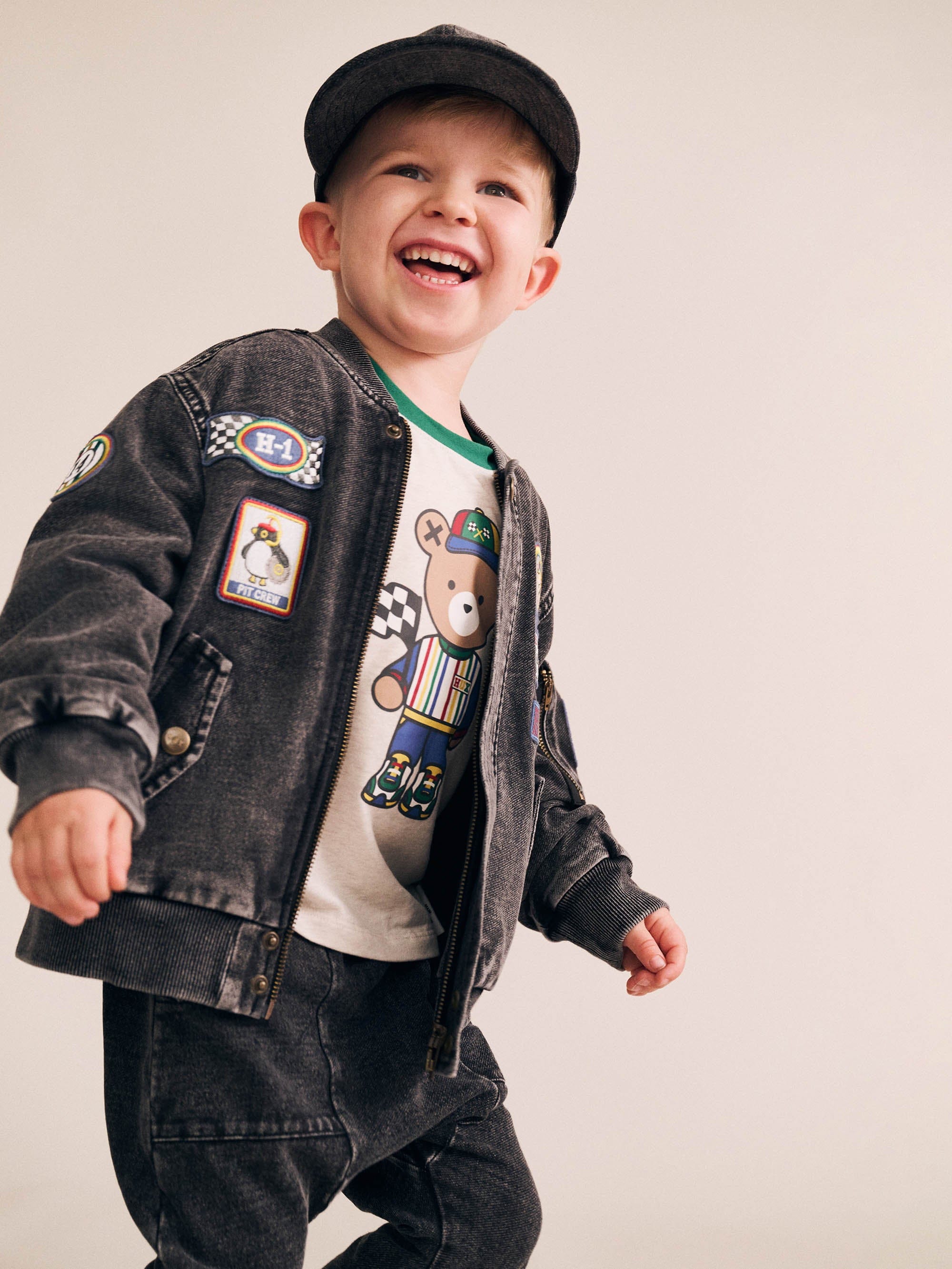 Black Knit Denim Patches Jacket JACKET Huxbaby