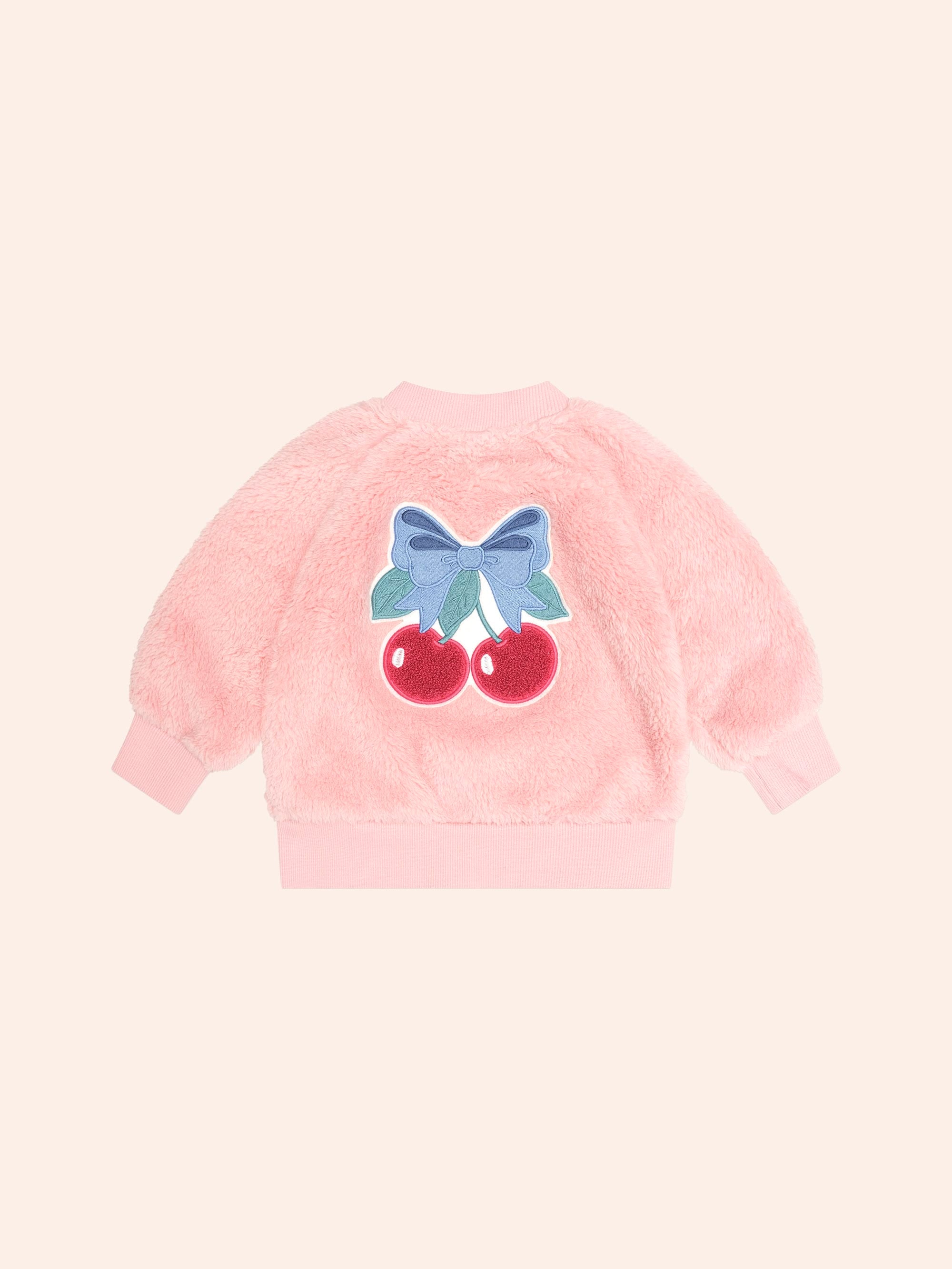 Huxbaby Shopify JACKET Cherry Bow Furry Jacket