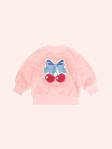 Cherry Bow Furry Jacket JACKET Huxbaby Shopify