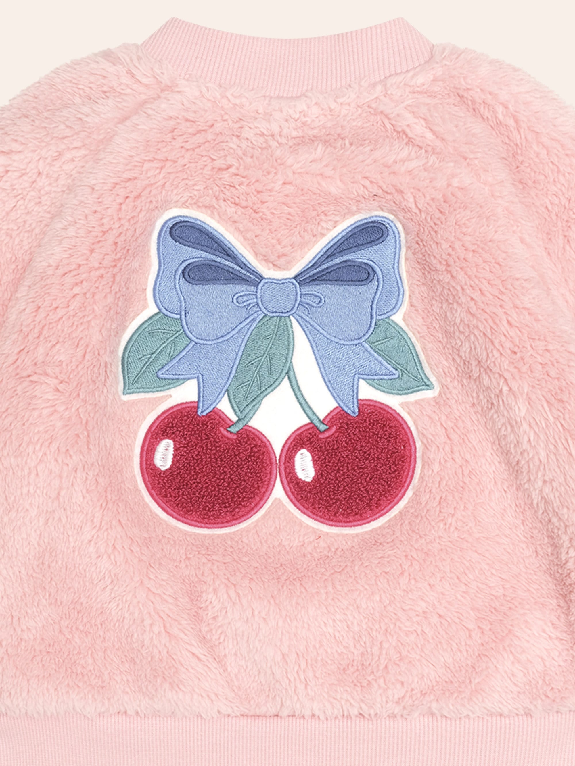 Huxbaby Shopify JACKET Cherry Bow Furry Jacket