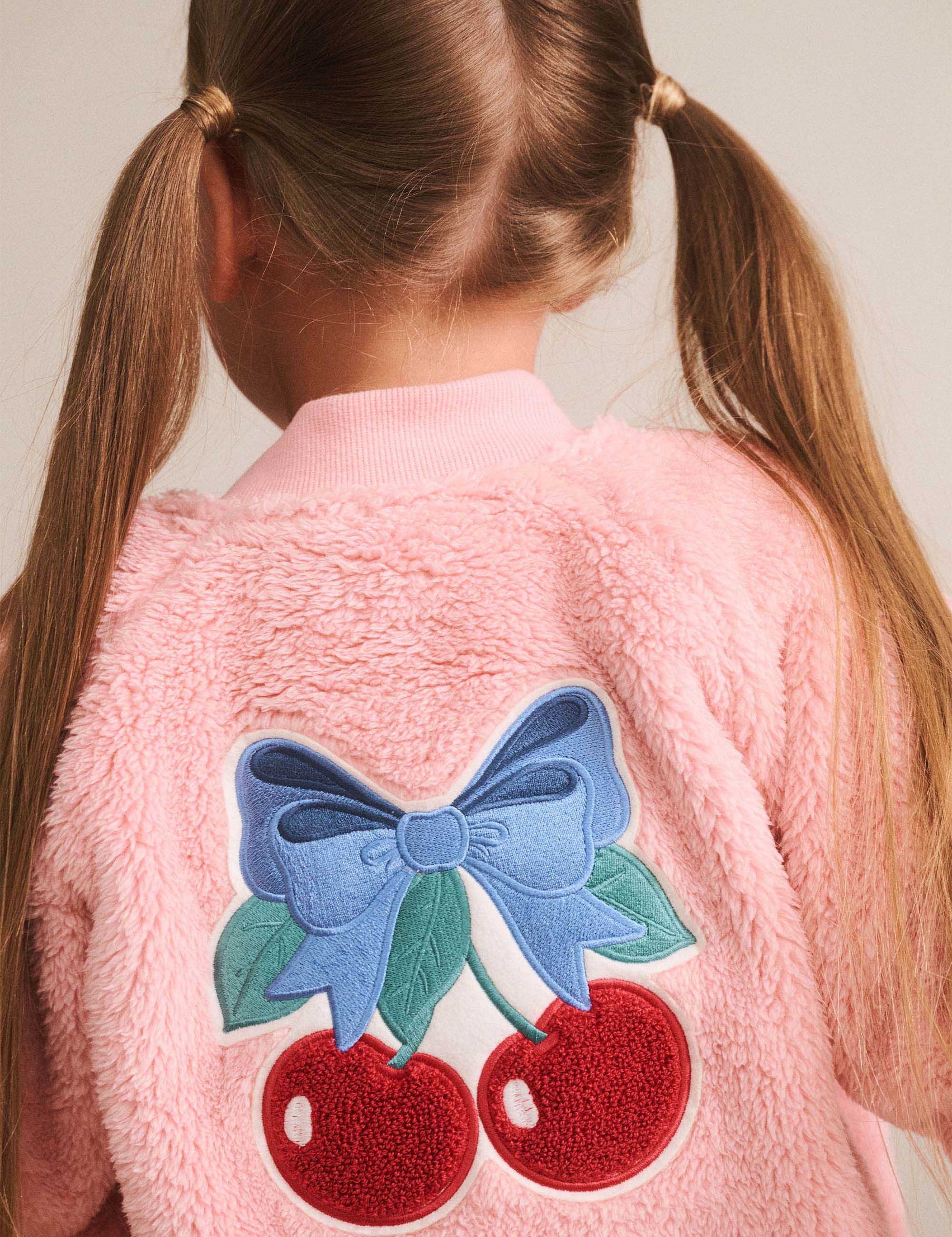 Cherry Bow Furry Jacket JACKET Huxbaby Shopify