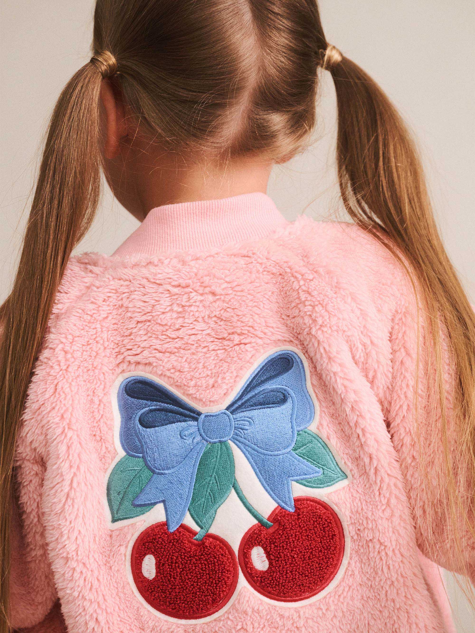 Huxbaby Shopify JACKET Cherry Bow Furry Jacket