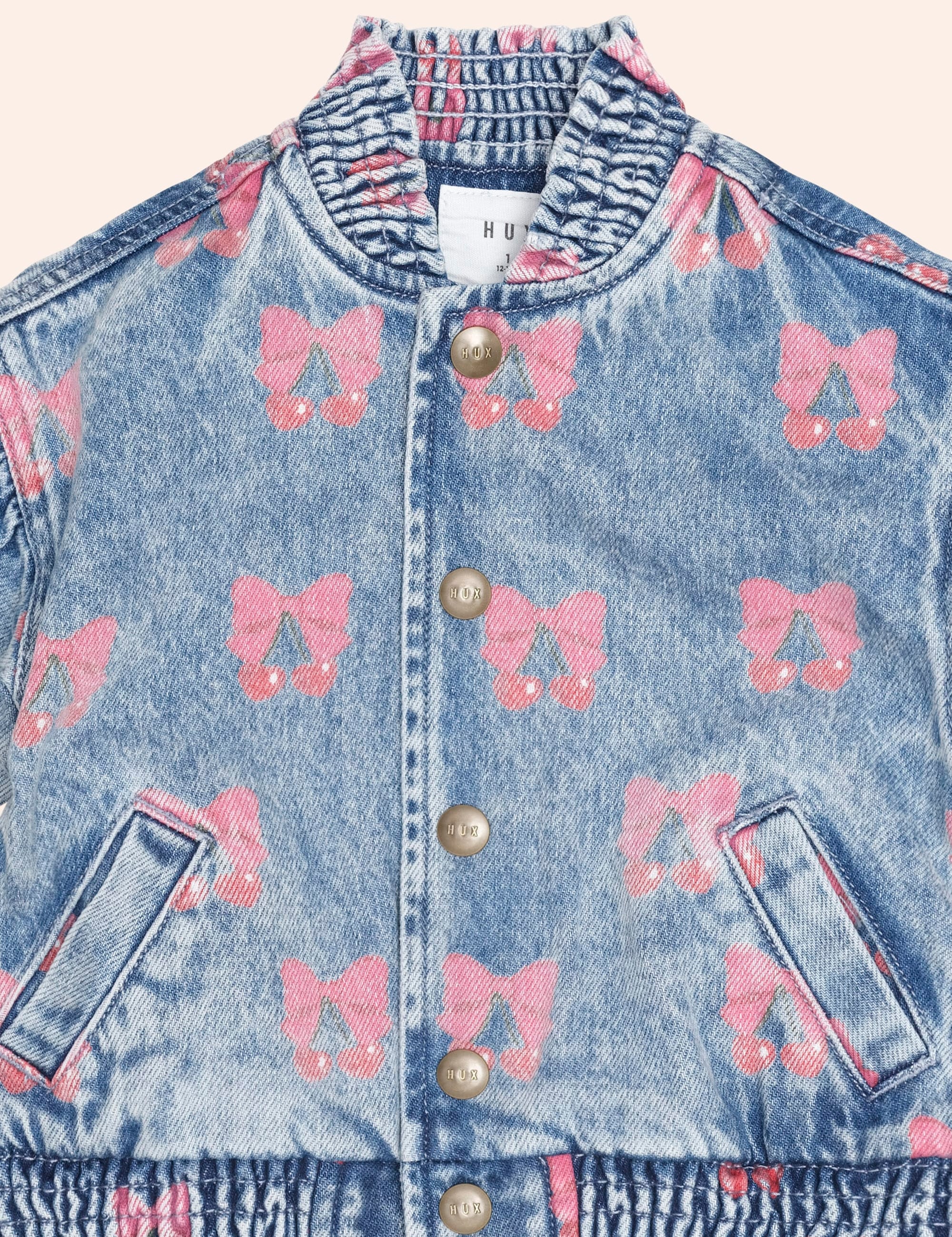 Dreamy Denim Cherry Jacket JACKET Huxbaby Shopify