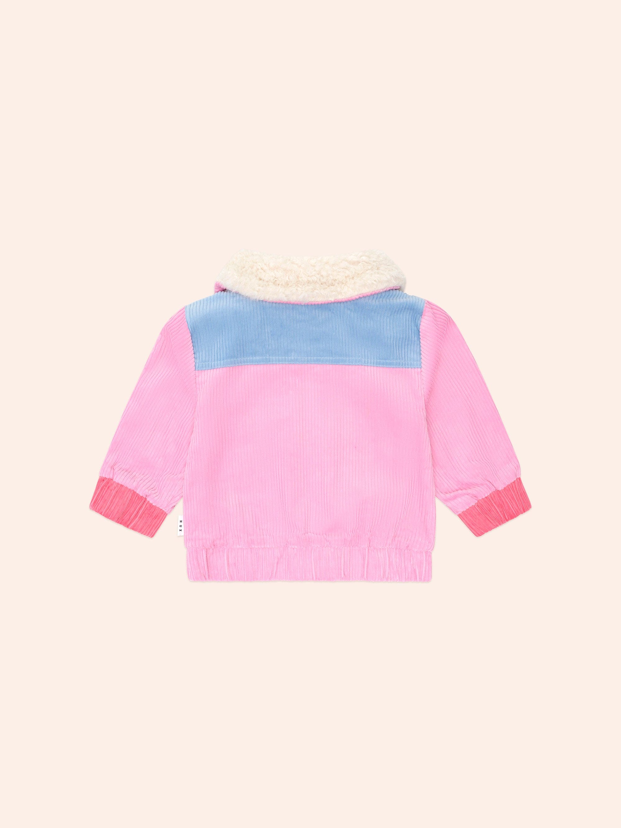 Colour Block Cord Jacket Pink JACKET Huxbaby